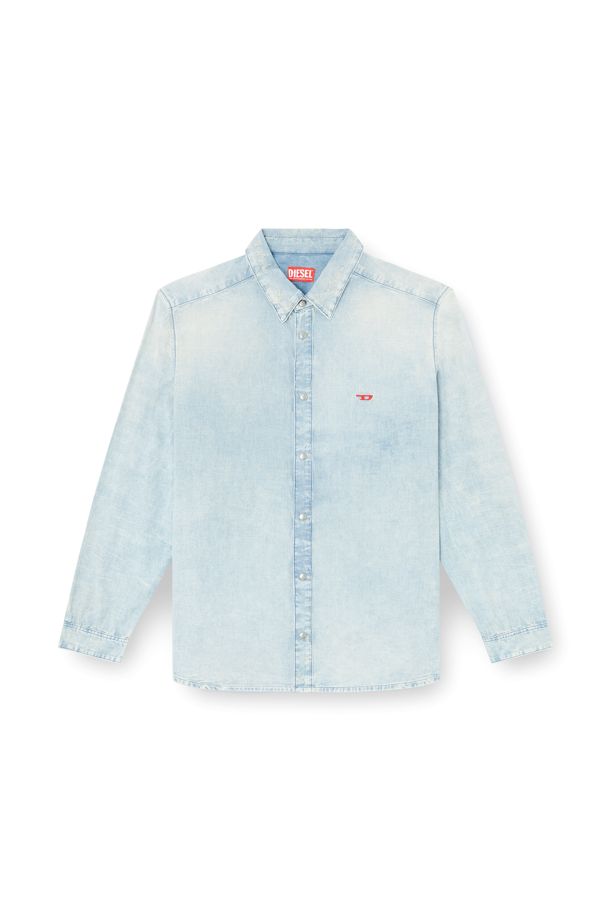 Diesel - D-SIMPLY, Chemise en denim effet blanchi Homme in Bleu - 3