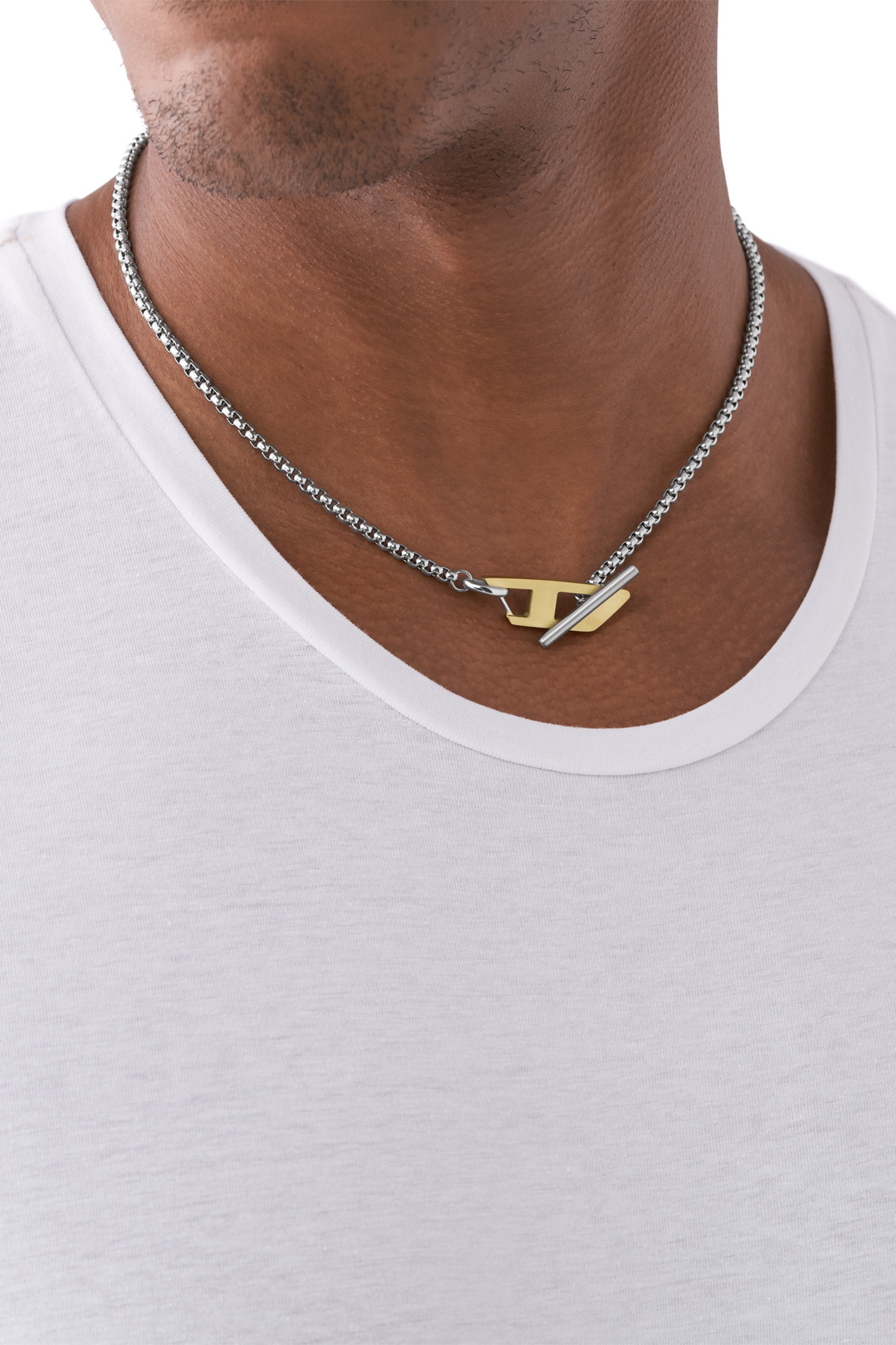 ★DIESEL★ two tone chain necklace DX1355931 Diesel's chain necklace two-tone stainless steel | Diesel