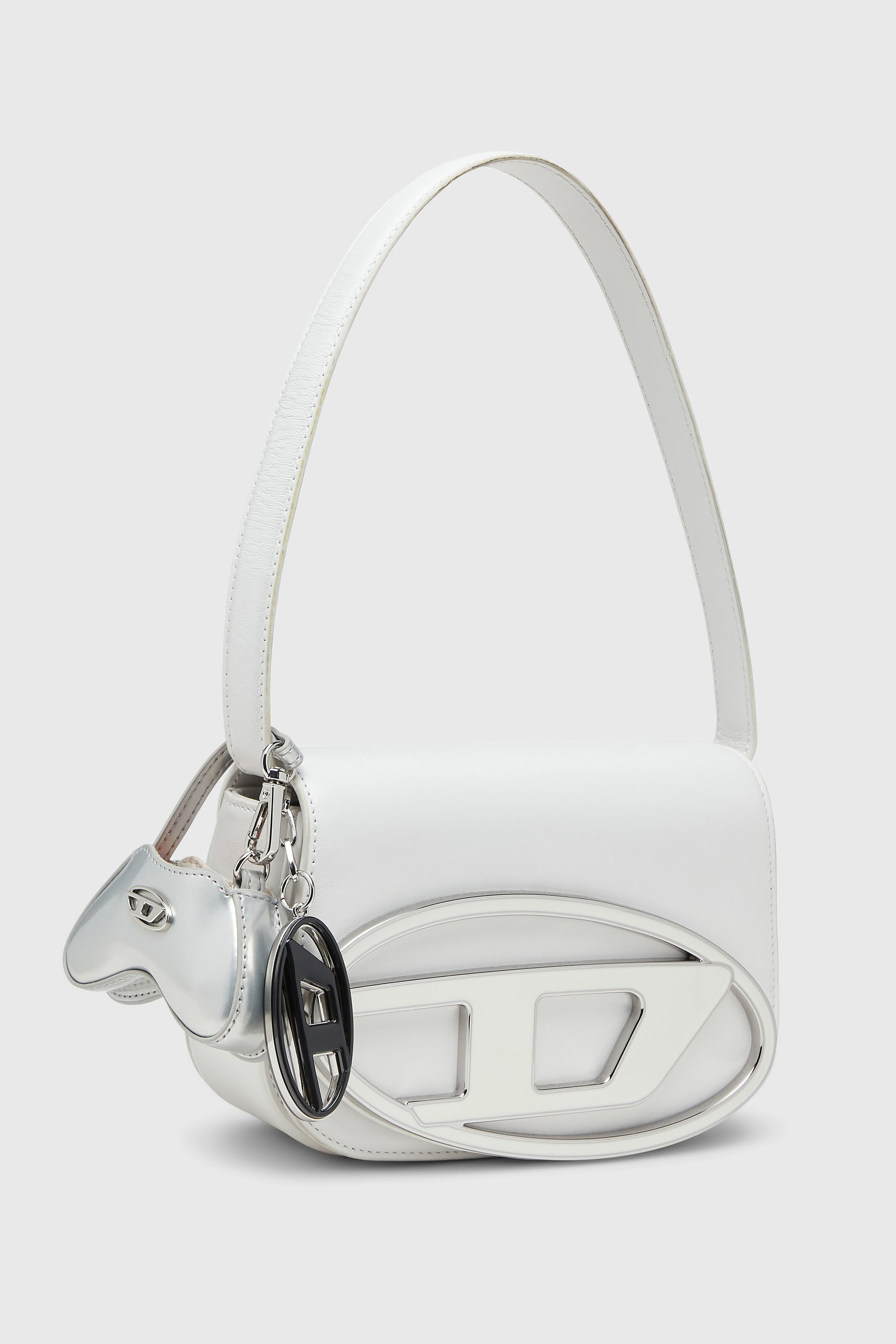Diesel - 1DR, Woman's 1DR-Iconic shoulder bag in nappa leather in White - 2