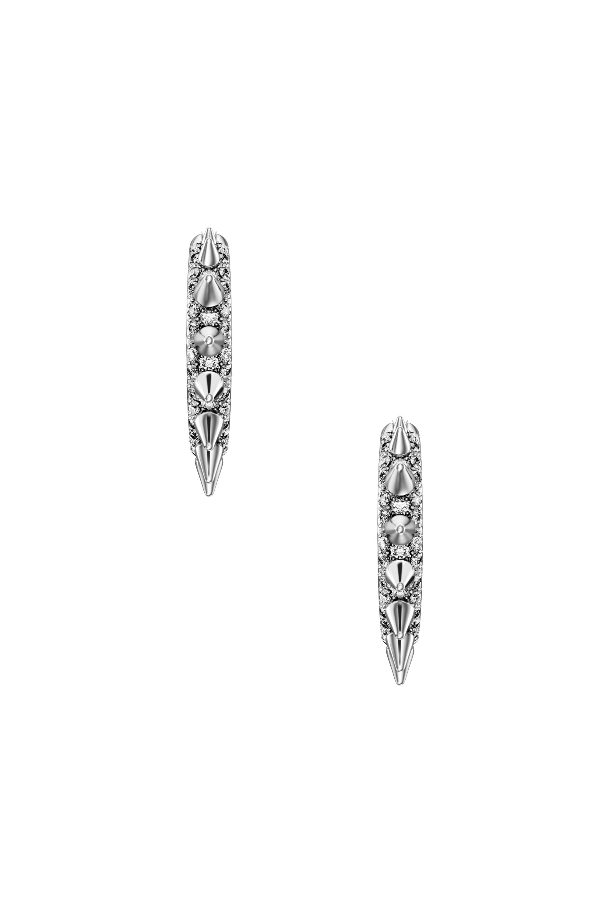 Diesel - DX1722040, Unisex's Stainless Steel Hoop Earrings in Silver - 2