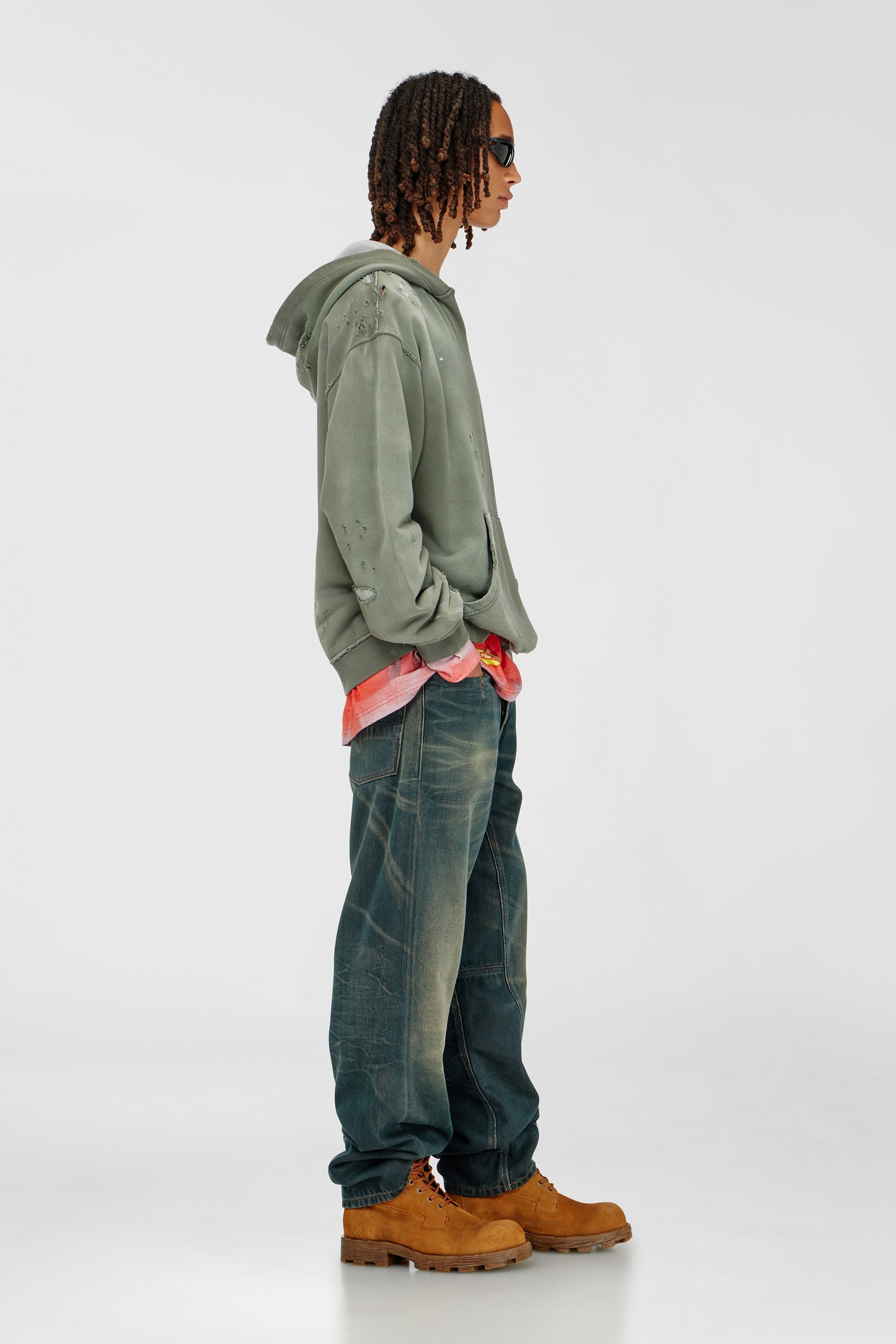 Diesel - Male's Relaxed Jeans 2001 D-Macro 09P85, Dark Blue - 2