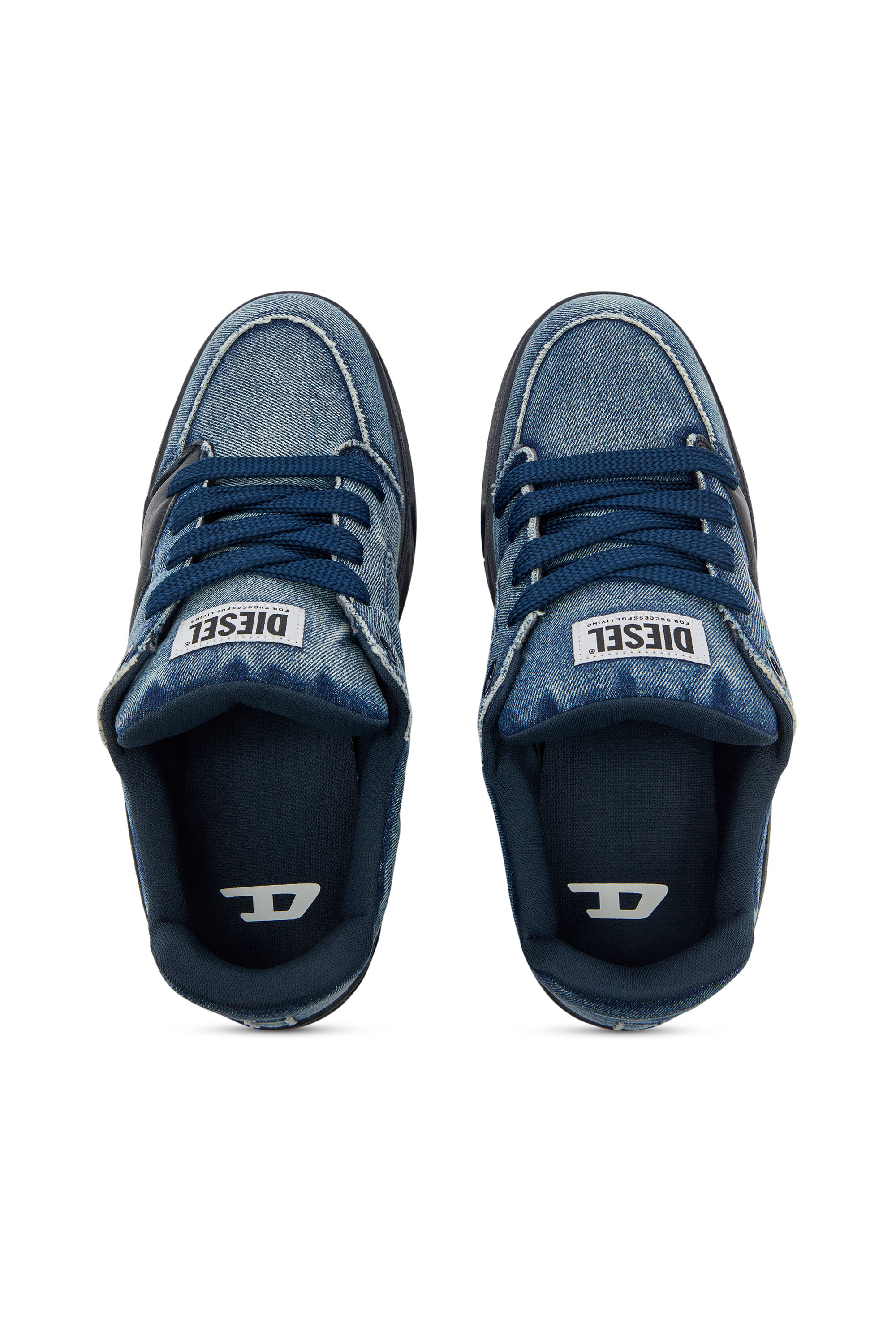 Men's S-D-Ollie - Sneakers in washed frayed denim | Blue | Diesel US
