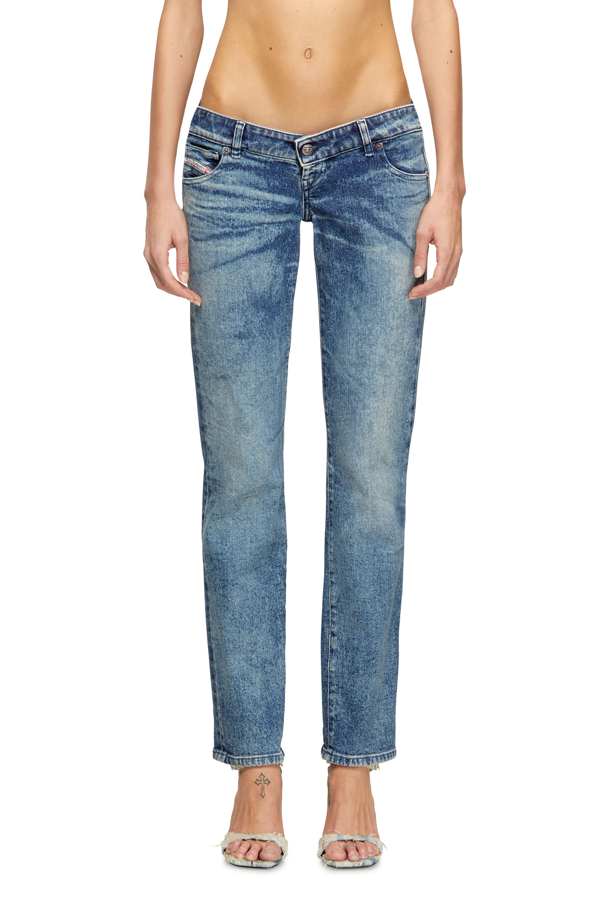 Diesel - Regular Jeans D-Waisty 007DI Mujer, Azul medio - 2