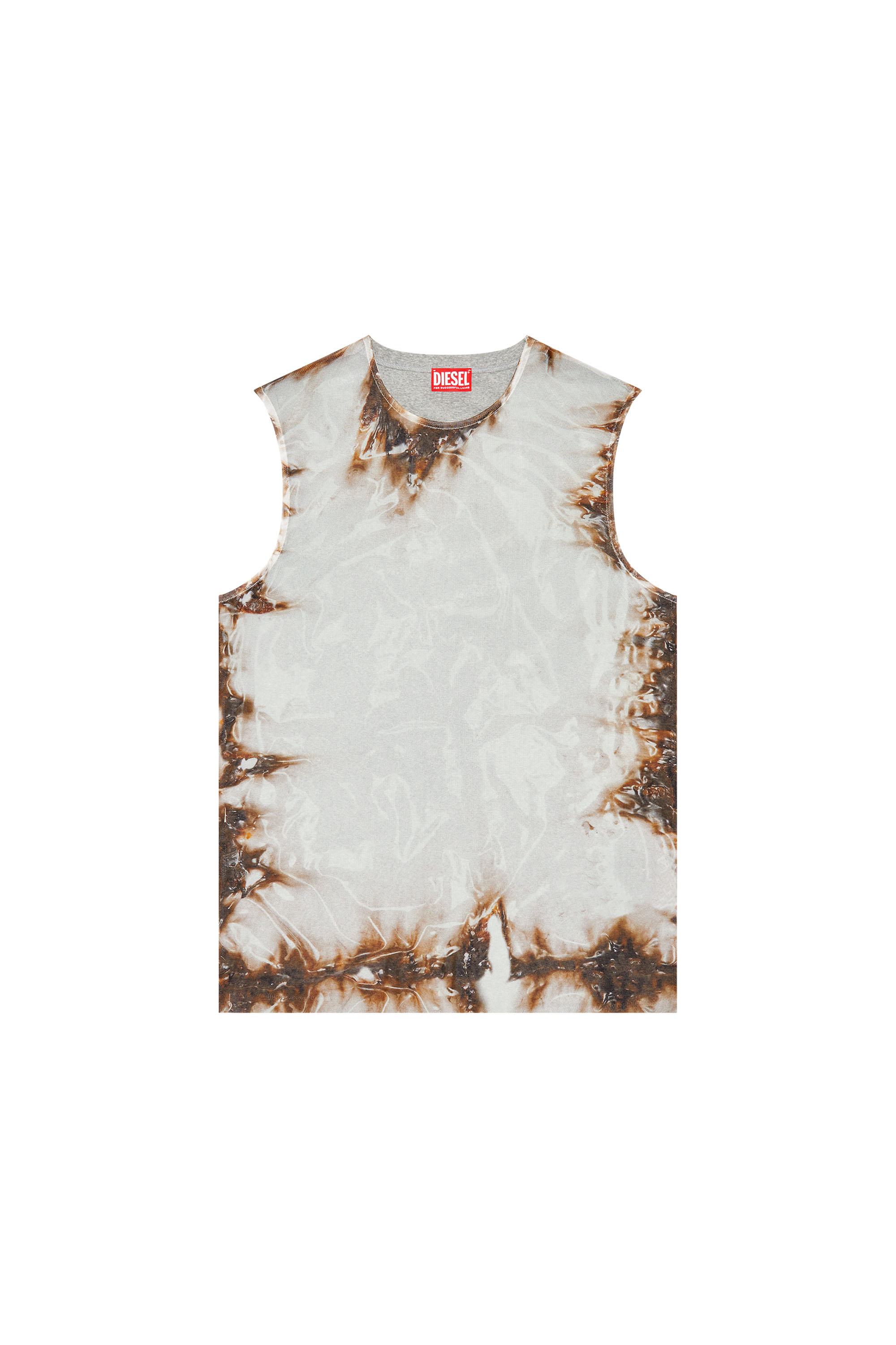 Men's Tulle top with burning plastic print | Multicolor | Diesel