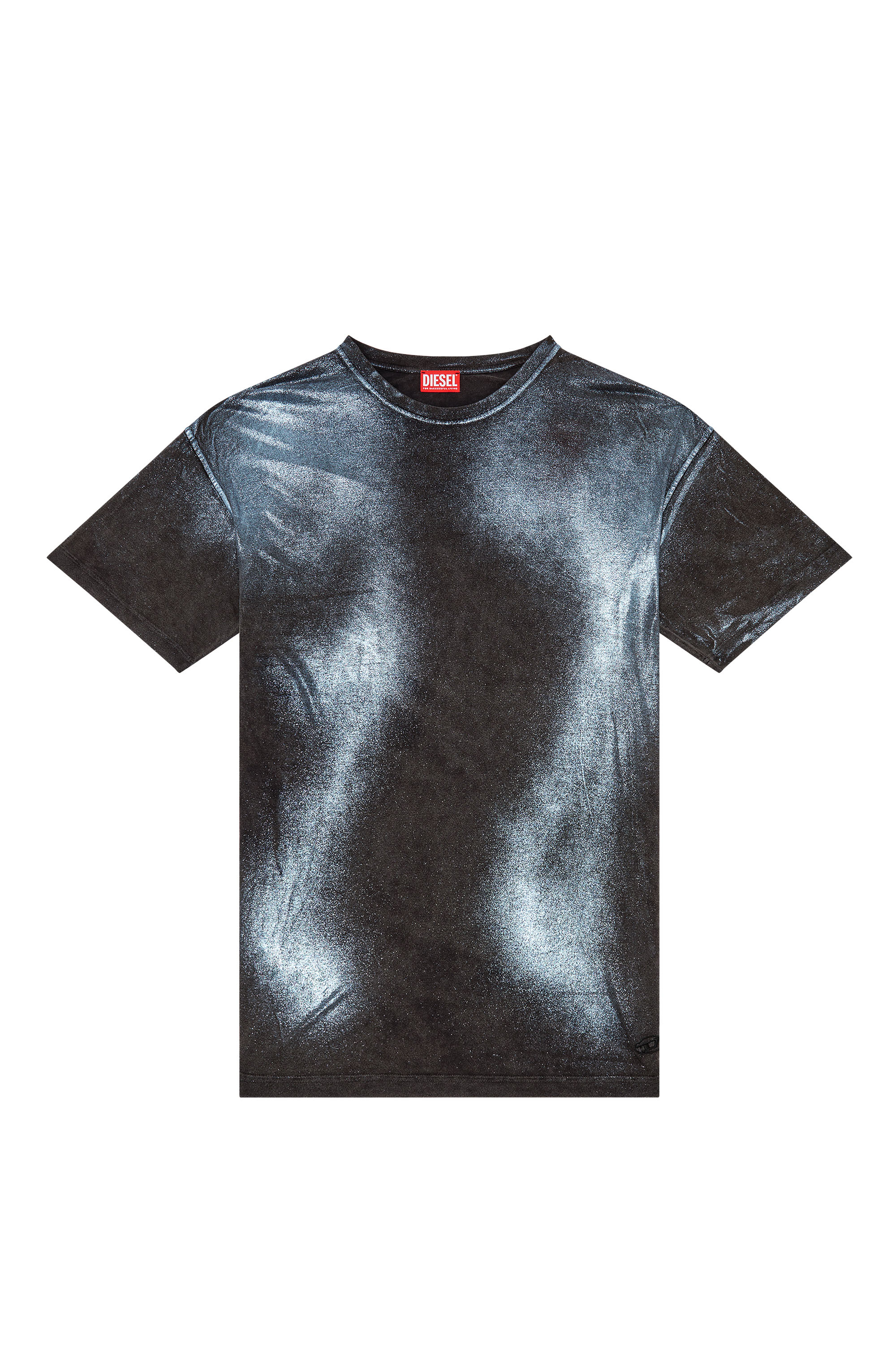 Diesel - T-BUXT, Man's Faded metallic T-shirt in Black/Blue - 2