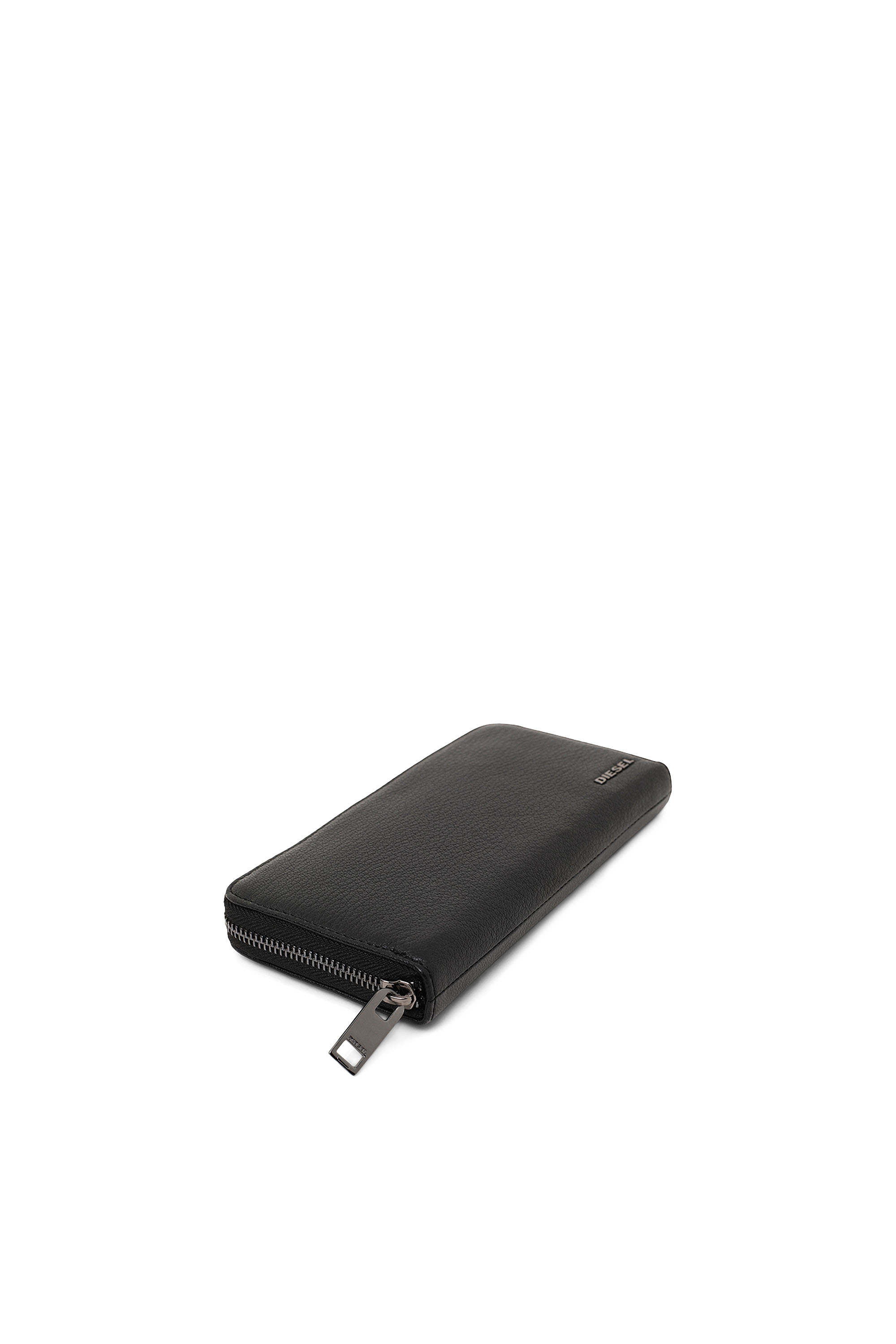 Diesel - 24 ZIP, Cartera con cremallera perimetral en piel granulada Hombre in Negro - 5