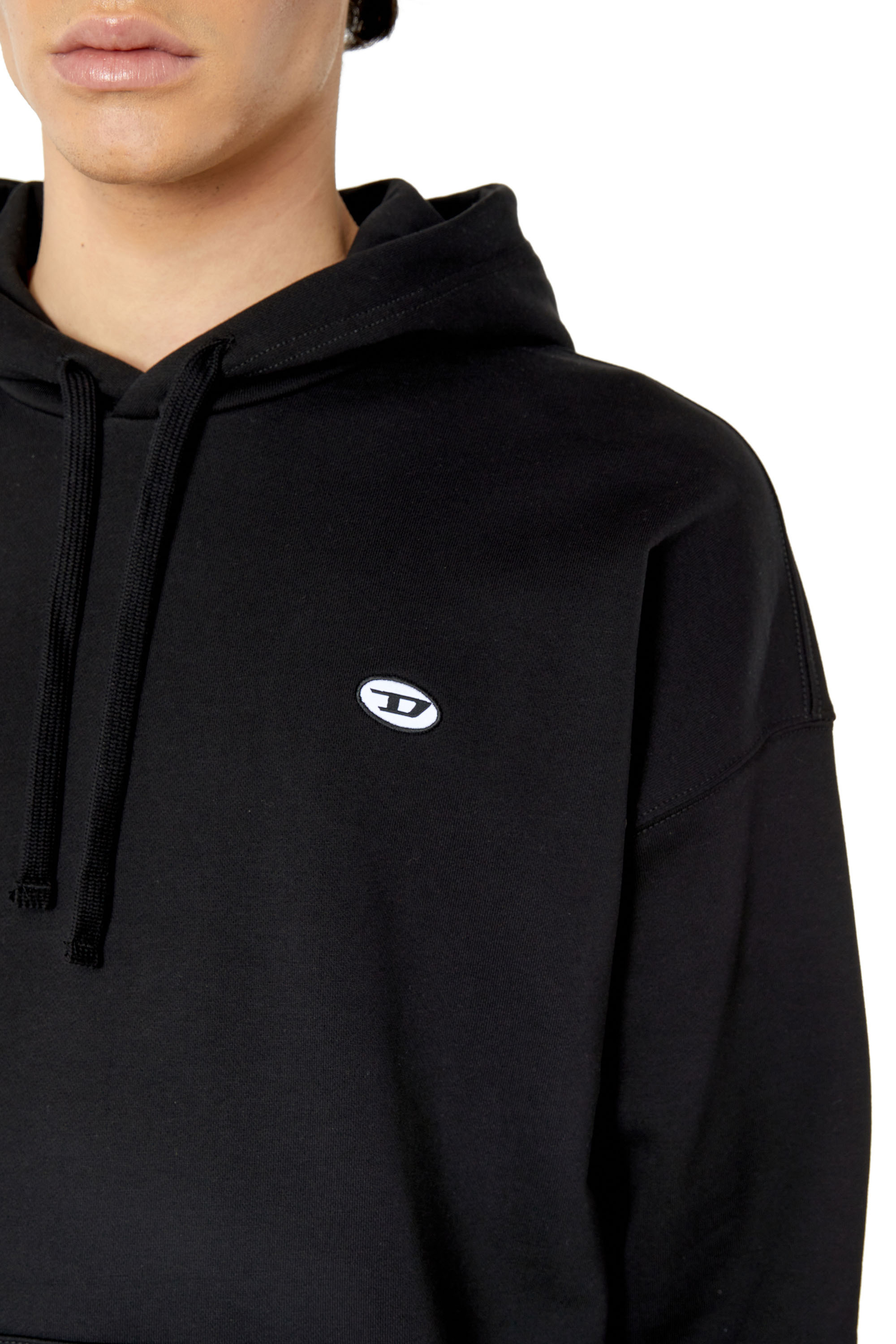 Diesel - S-ROB-HOOD-DOVAL-PJ, Male's Hoodie with oval D patch in Black - 5