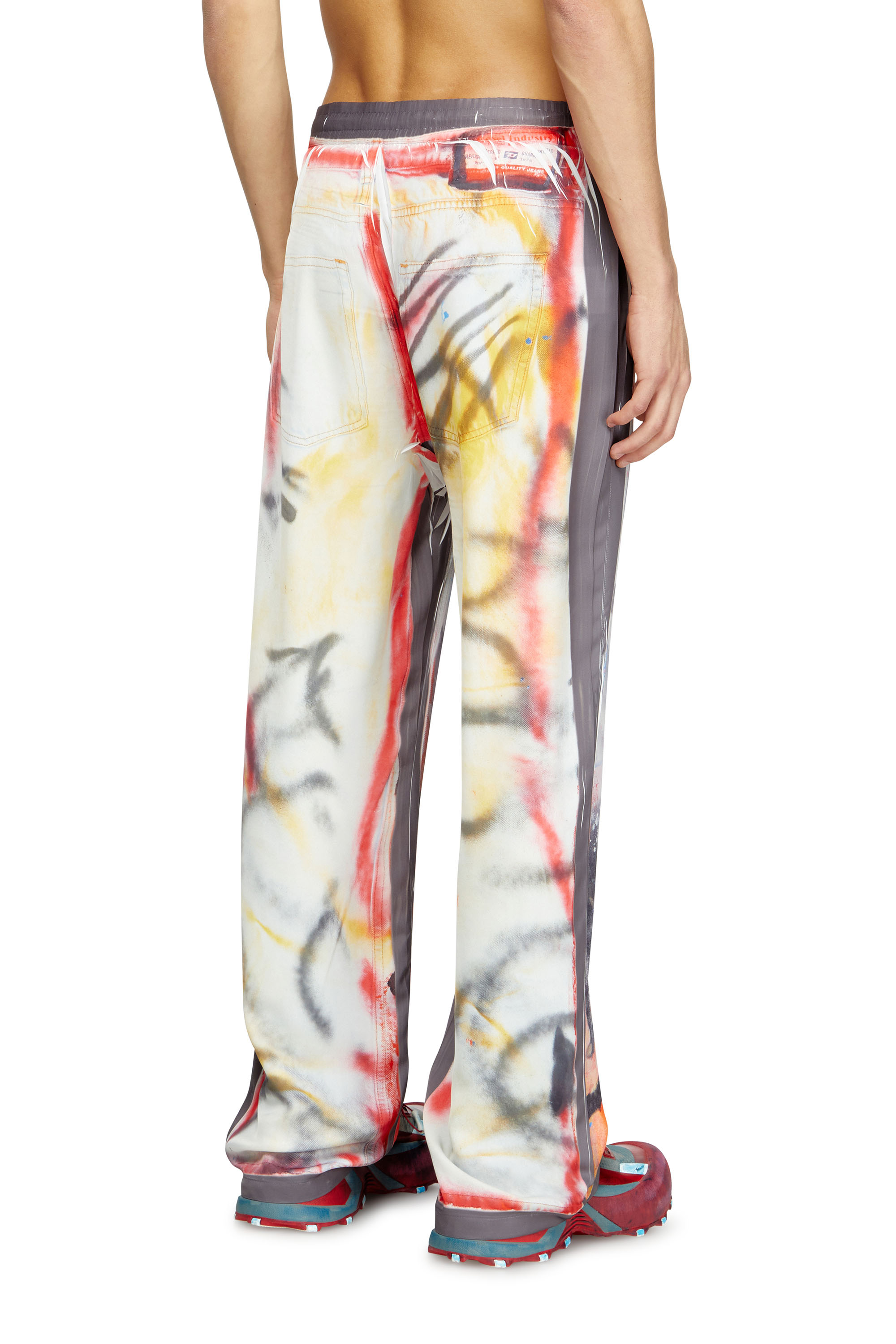 Diesel - P-AFTER-GRAFFITI-USA, Pantalon avec fit relaxed et imprimé graffiti Mixte in Gris - 3