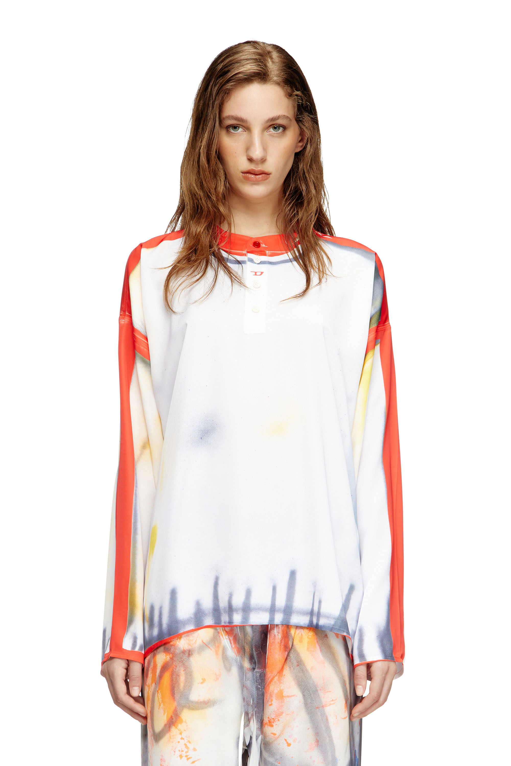 Diesel - T-OLAVI-A-SER-GRAFFITI-USA, Top Henley avec imprimé graffiti Mixte in Polychrome - 4