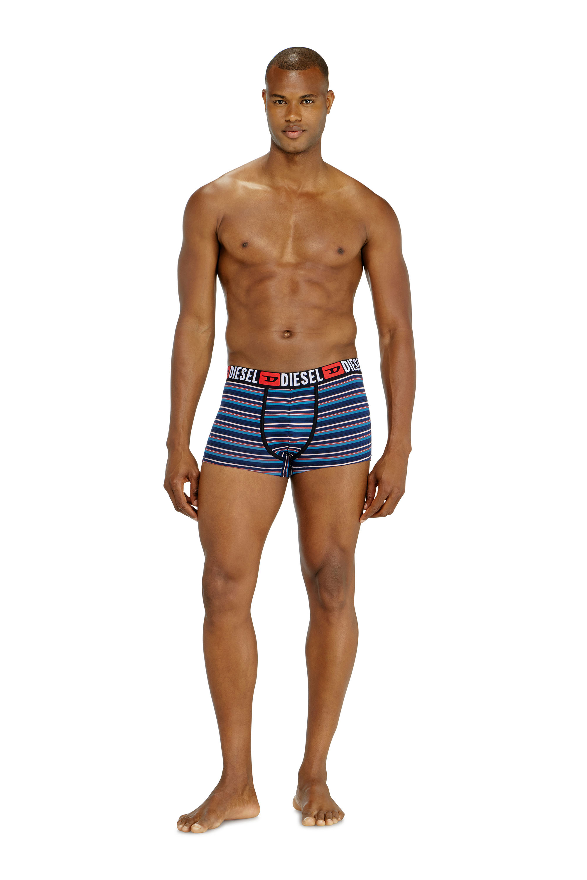 Diesel - UMBX-DAMIENTHREEPACK, Male's 3-pack of stretch cotton trunks with stripes in Blue/Black - 2