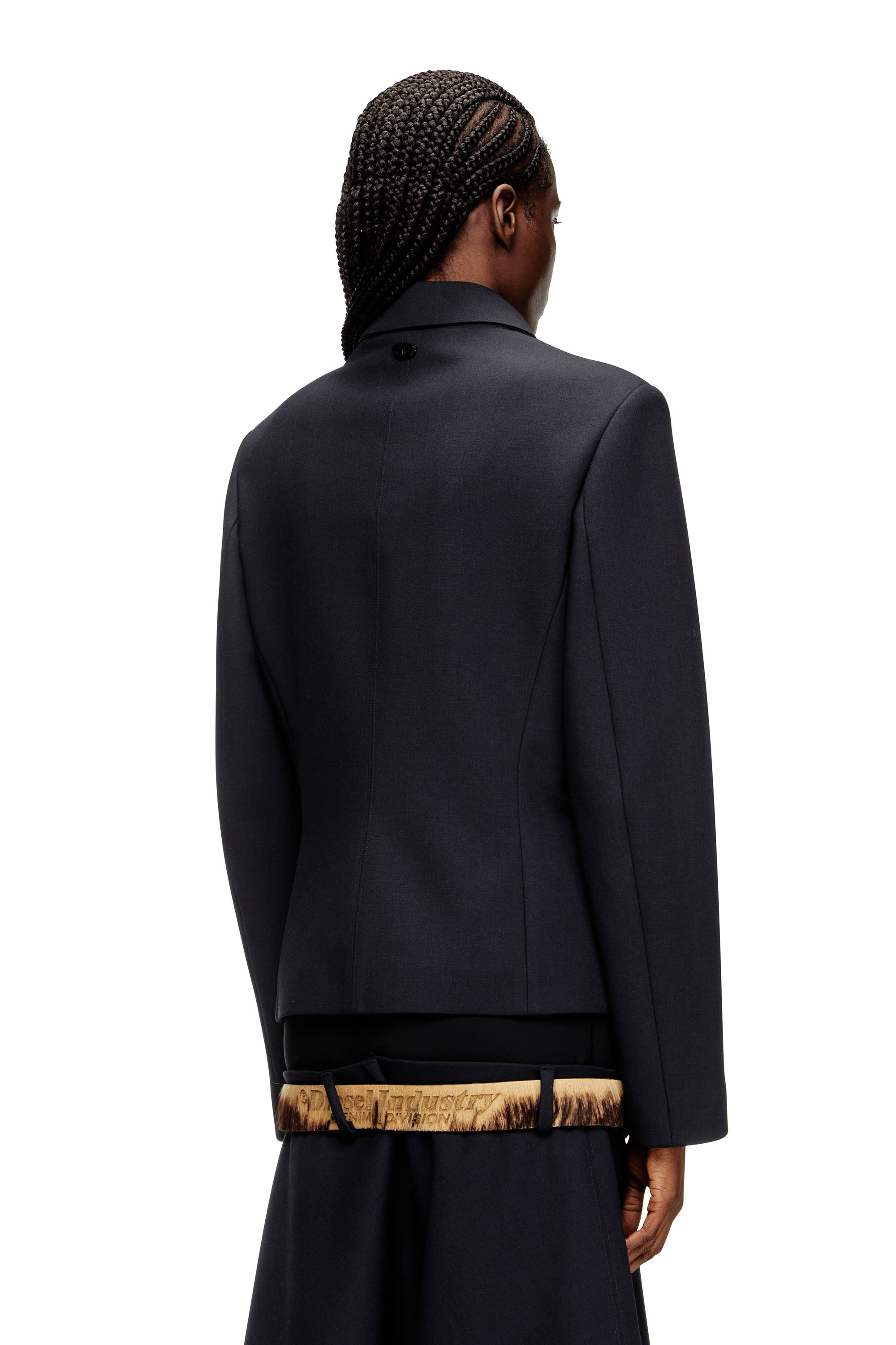 Diesel - G-CESARA-BOND, Veste à col en tissu contrecollé néoprène Femme in Bleu - 4