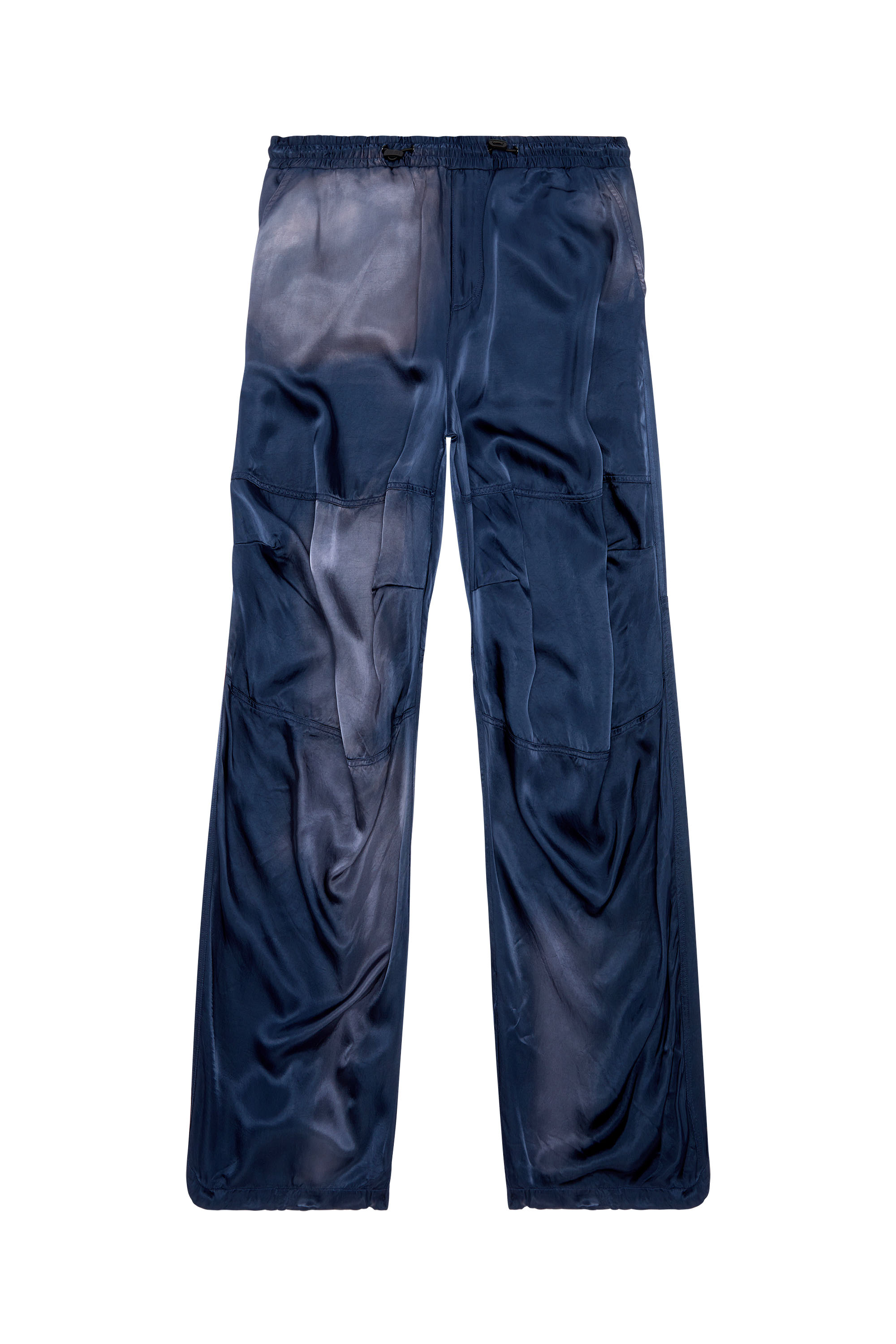 Diesel - P-MARTY, Pantalones cargo de sat&eacute;n extragrandes Hombre in Azul marino - 2