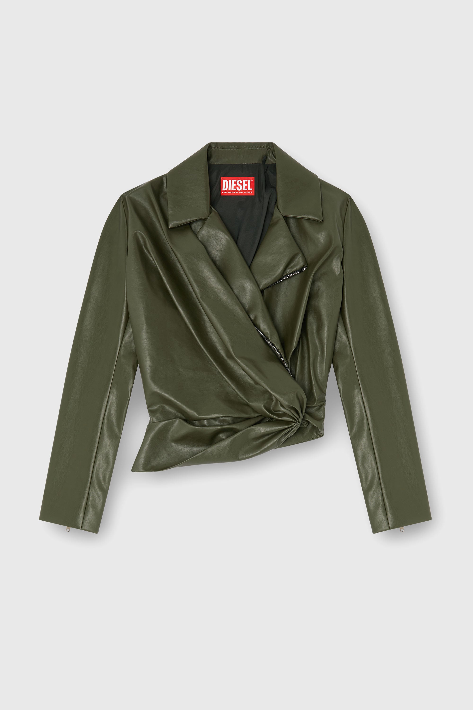 Diesel - G-DRAP, Chaqueta con efecto drapeado y cruzado Mujer in Verde - 1