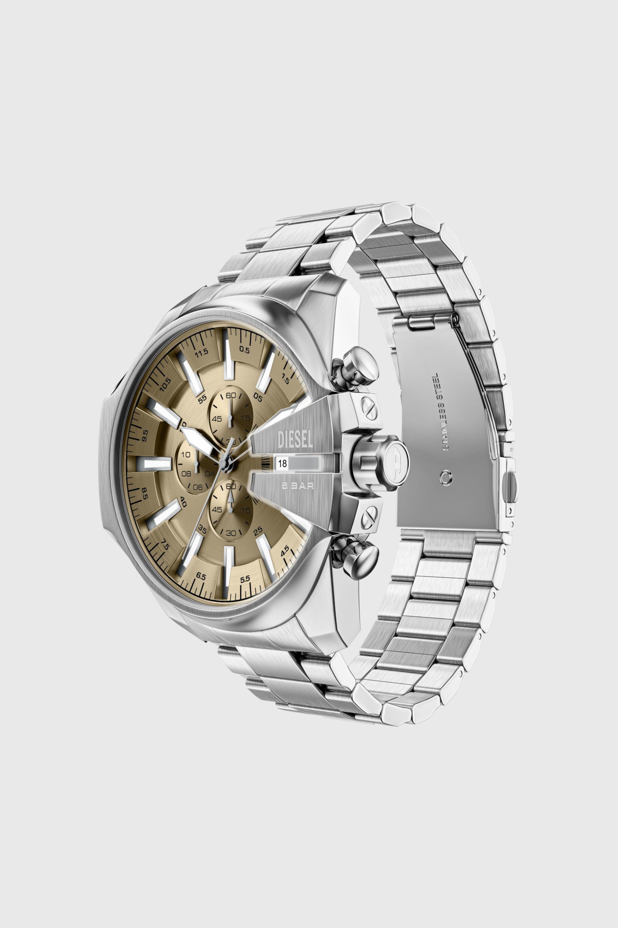 Diesel - DZ4702 WATCH, Mega Chief Slim Reloj de Acero Inoxidable Hombre in Plateado - 7