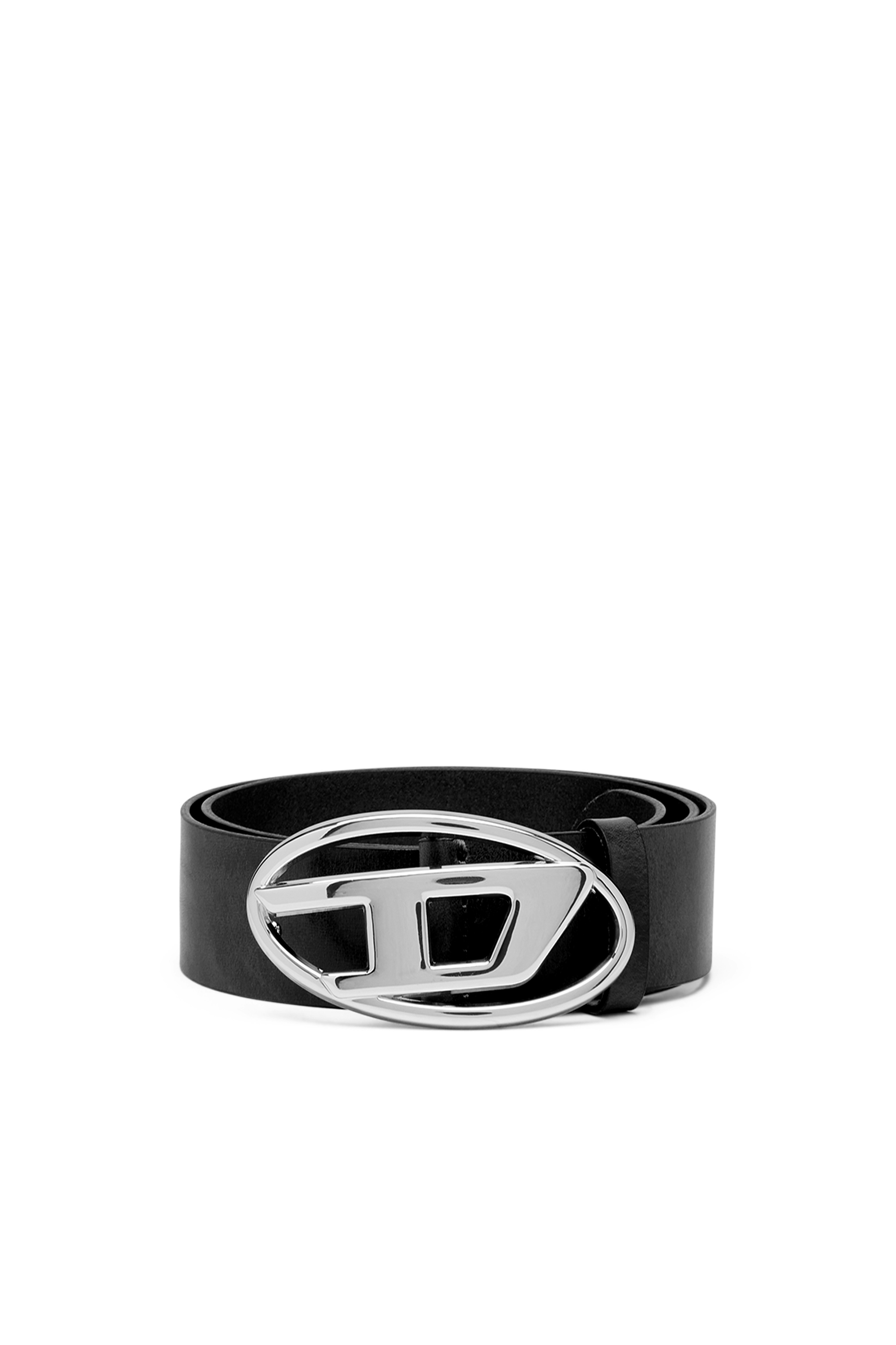 Diesel - B-1DR W, Female's 3.9cm belt with D logo buckle in Black - 1