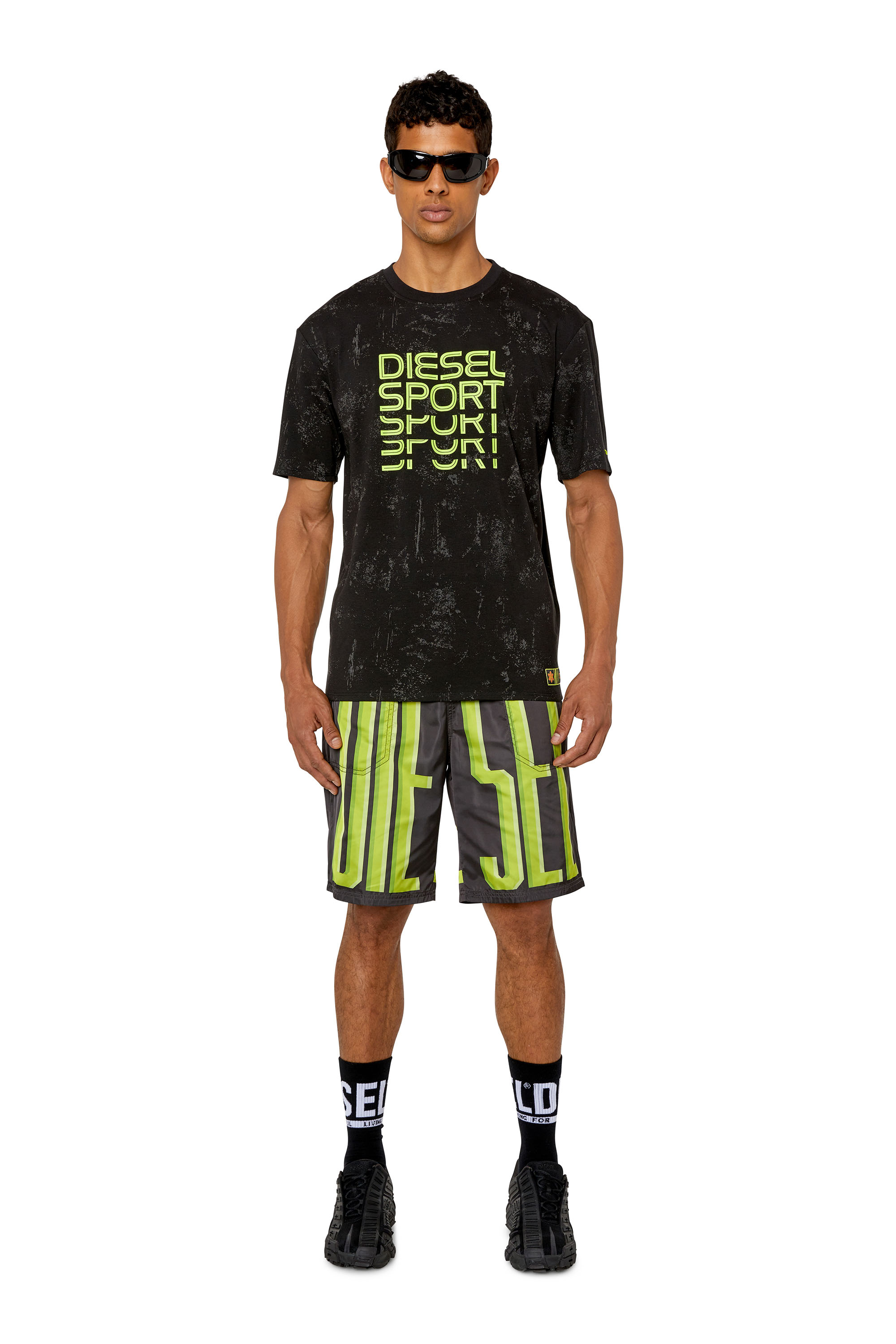 Diesel - AMTEE-DUNCAN-HT16, Camiseta con detalles reflectantes Hombre in Negro - 1