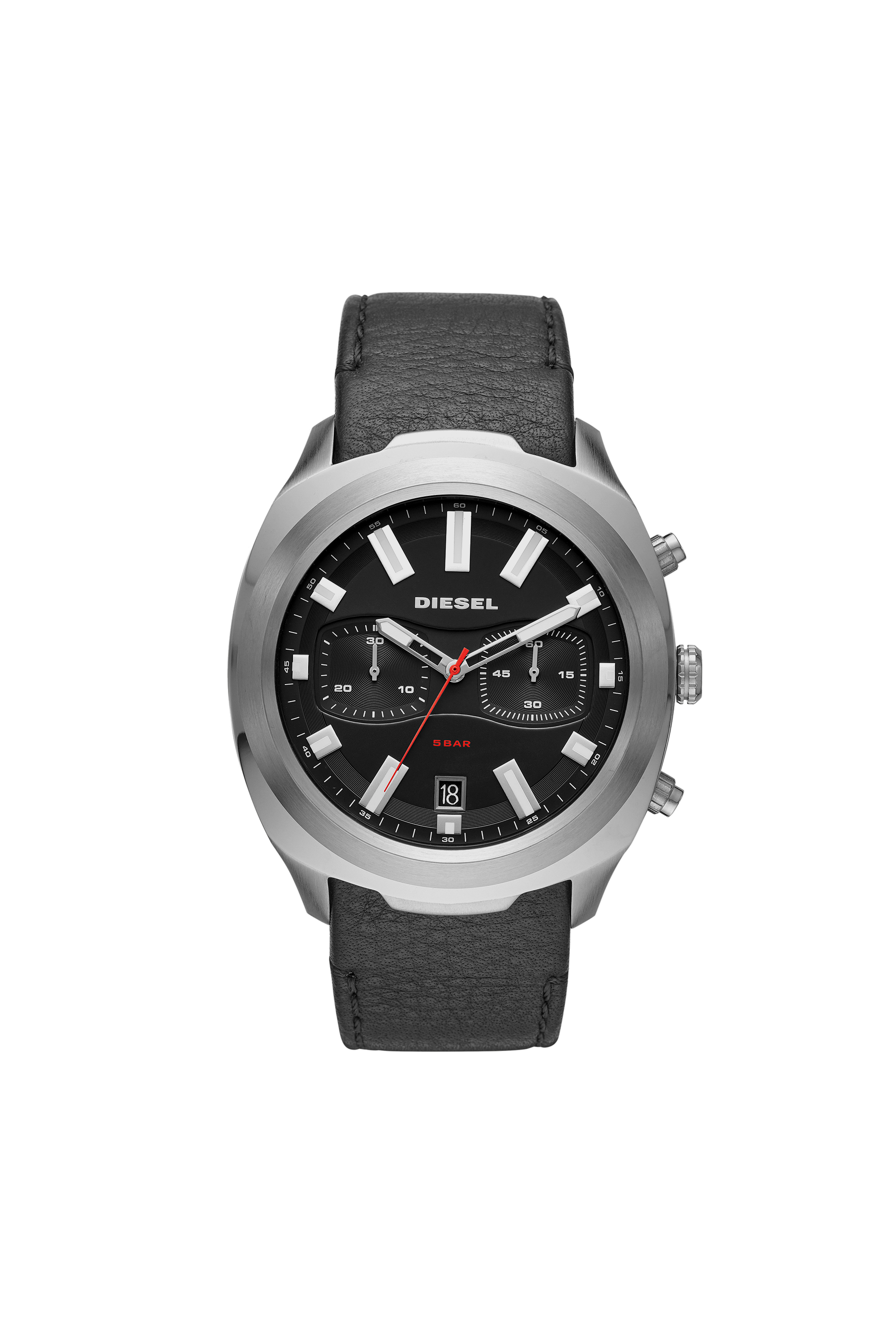 DZ4499 Man: Tumbler chronograph black leather watch | Diesel