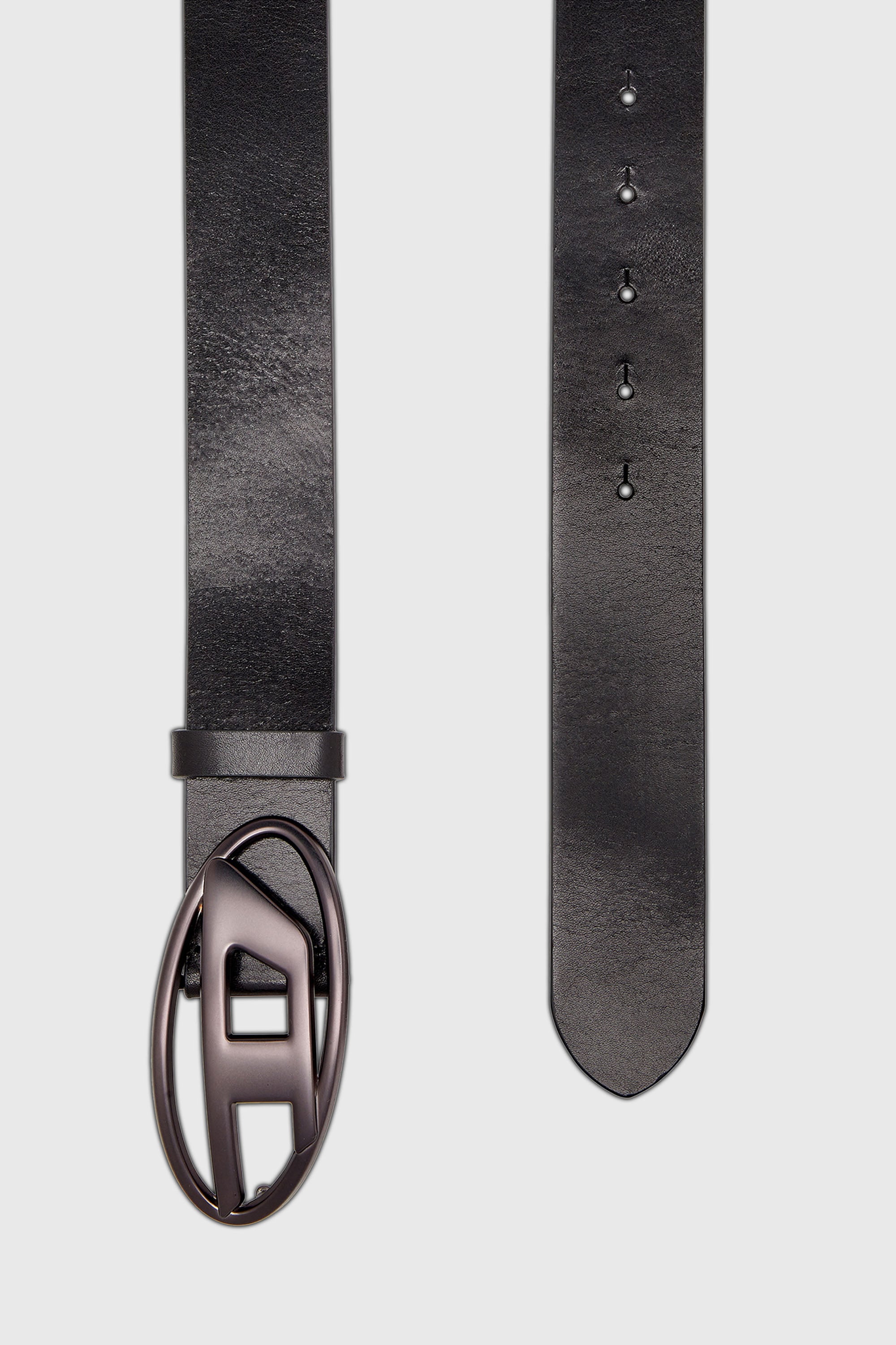 Diesel - B-1DR, Ceinture 3.9 cm en cuir avec boucle Oval D m&eacute;tallis&eacute;e Mixte in Noir - 2