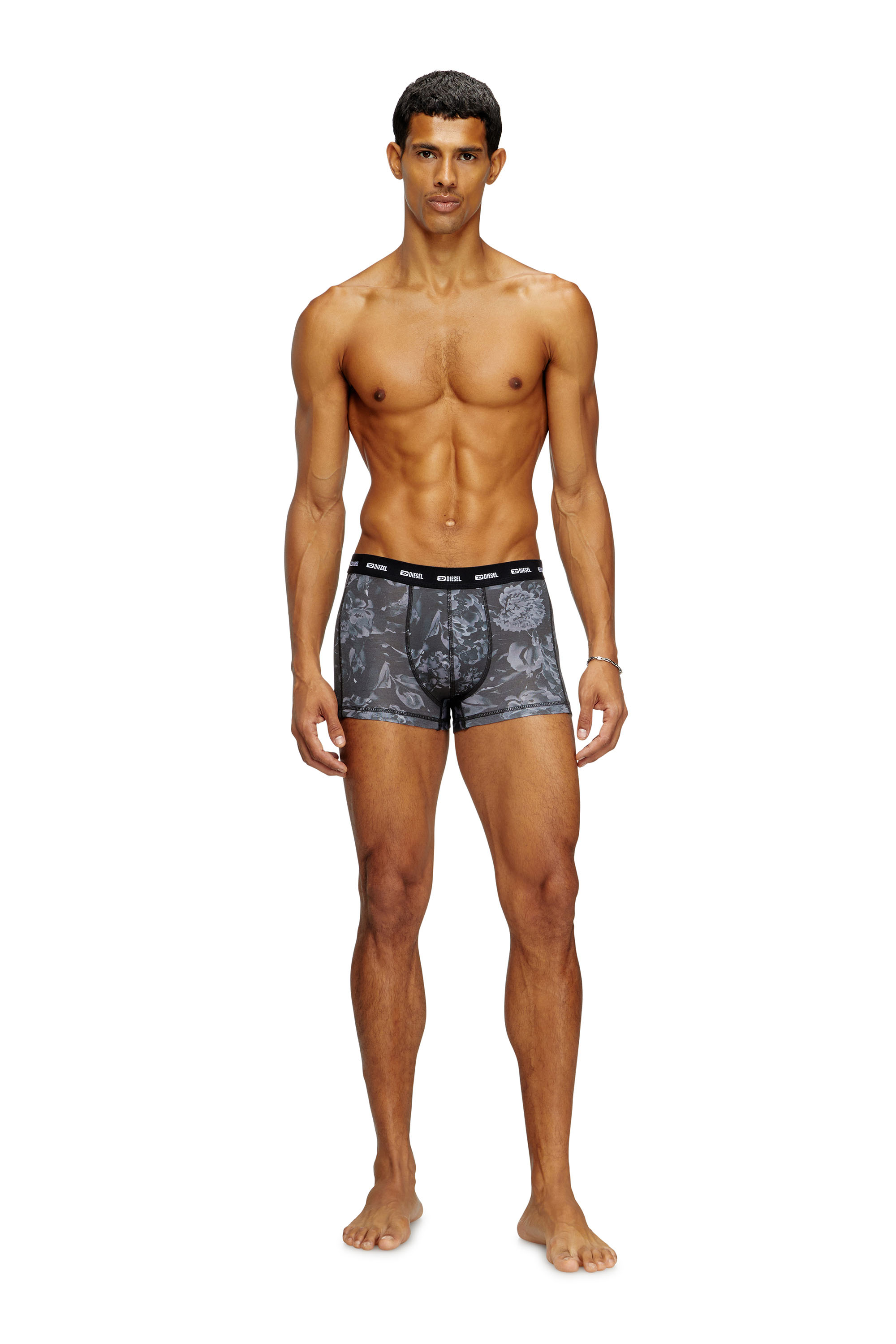 Diesel - DAMIEN-UTLT-3PACK, Man's 3-pack boxer briefs with floral motif in Black - 2