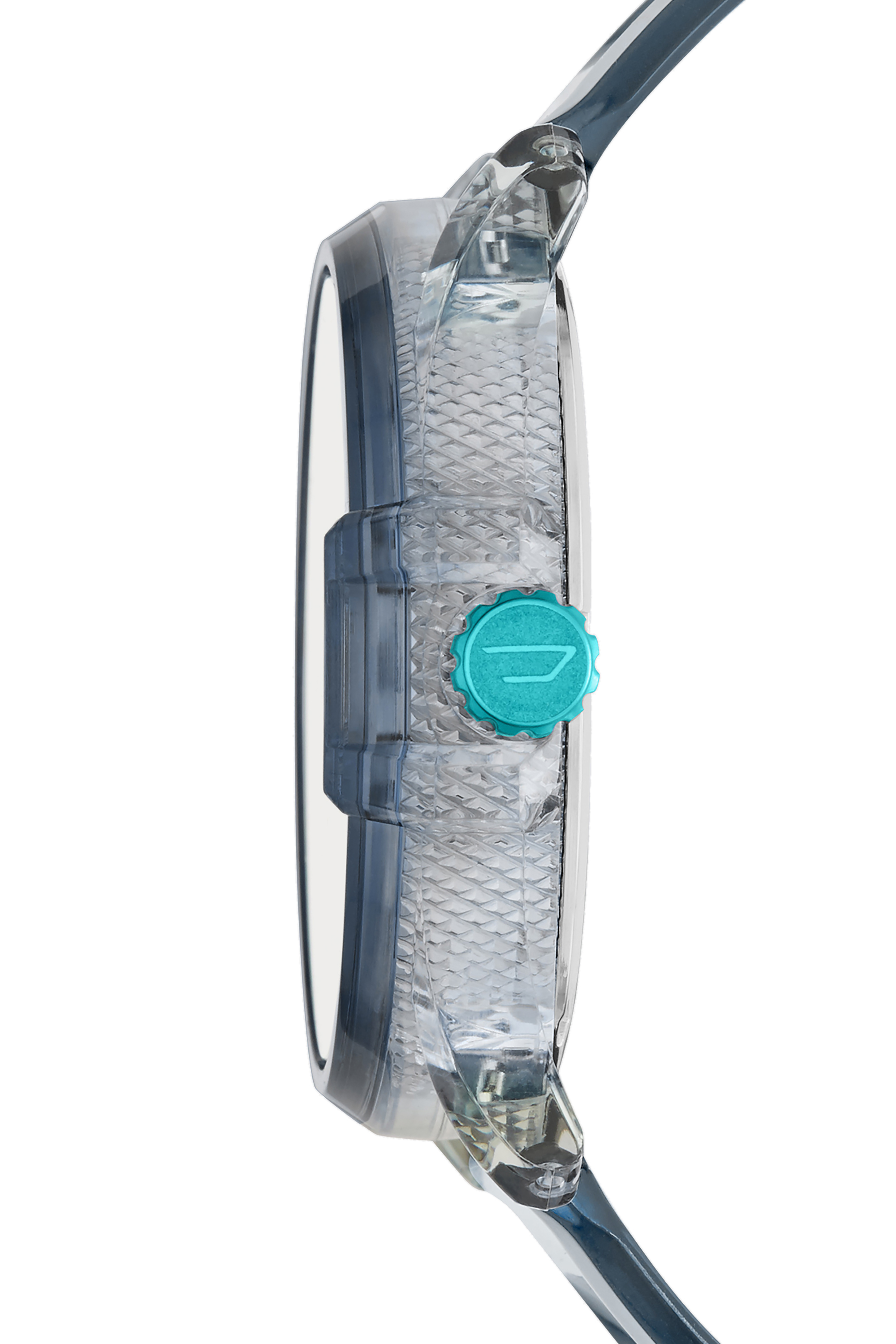 Diesel - DZ1868, Man's Ms9 three-hand watch in blue silicone in Light Blue - 2