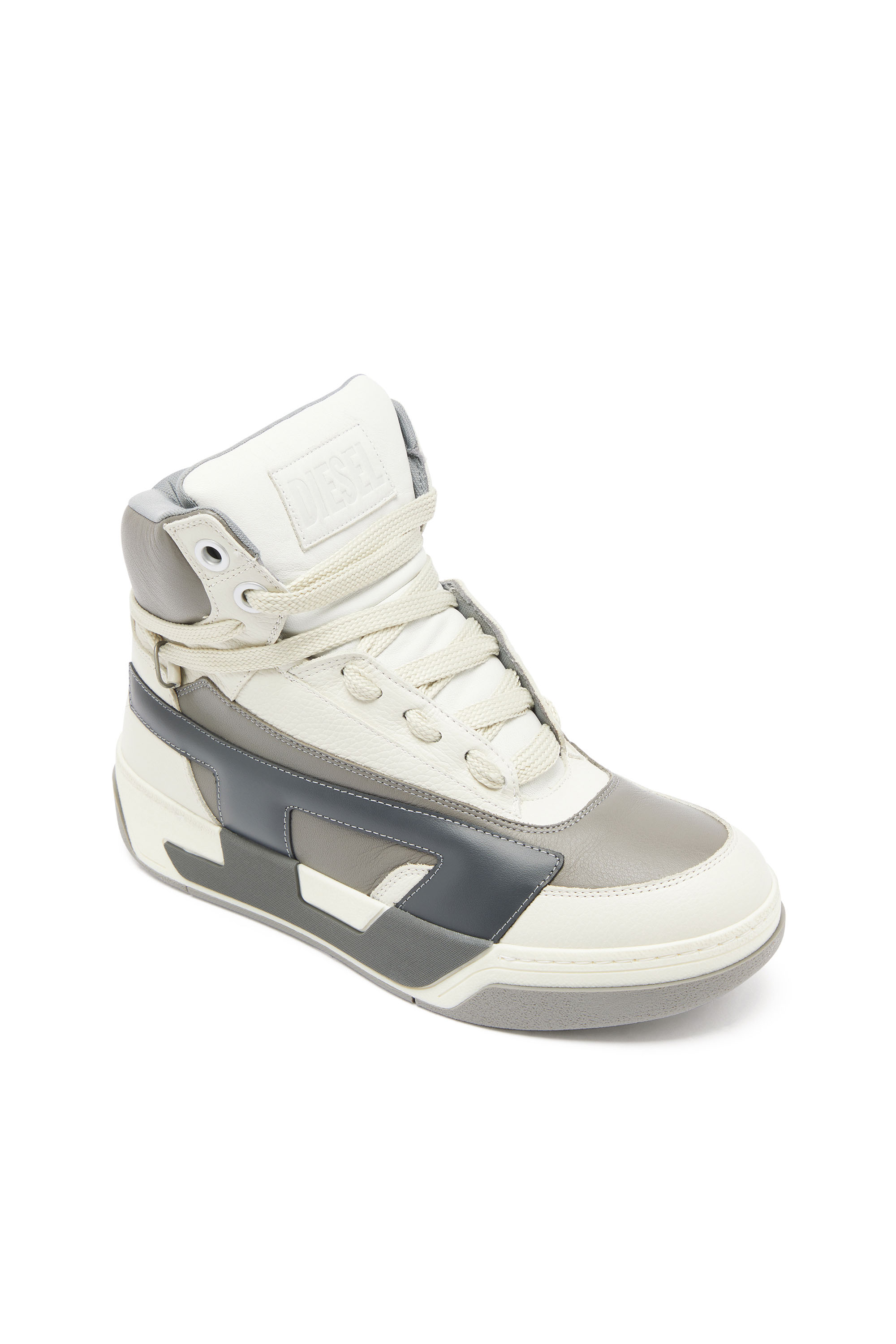 Men's S-D-Ollie - High-top leather sneakers with D logo | White