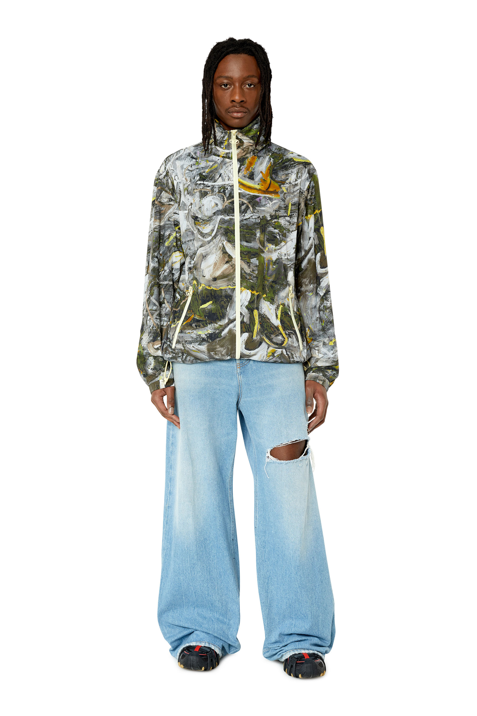 J-WARREL-PRINT Man: Hooded jacket with all-over print | Diesel