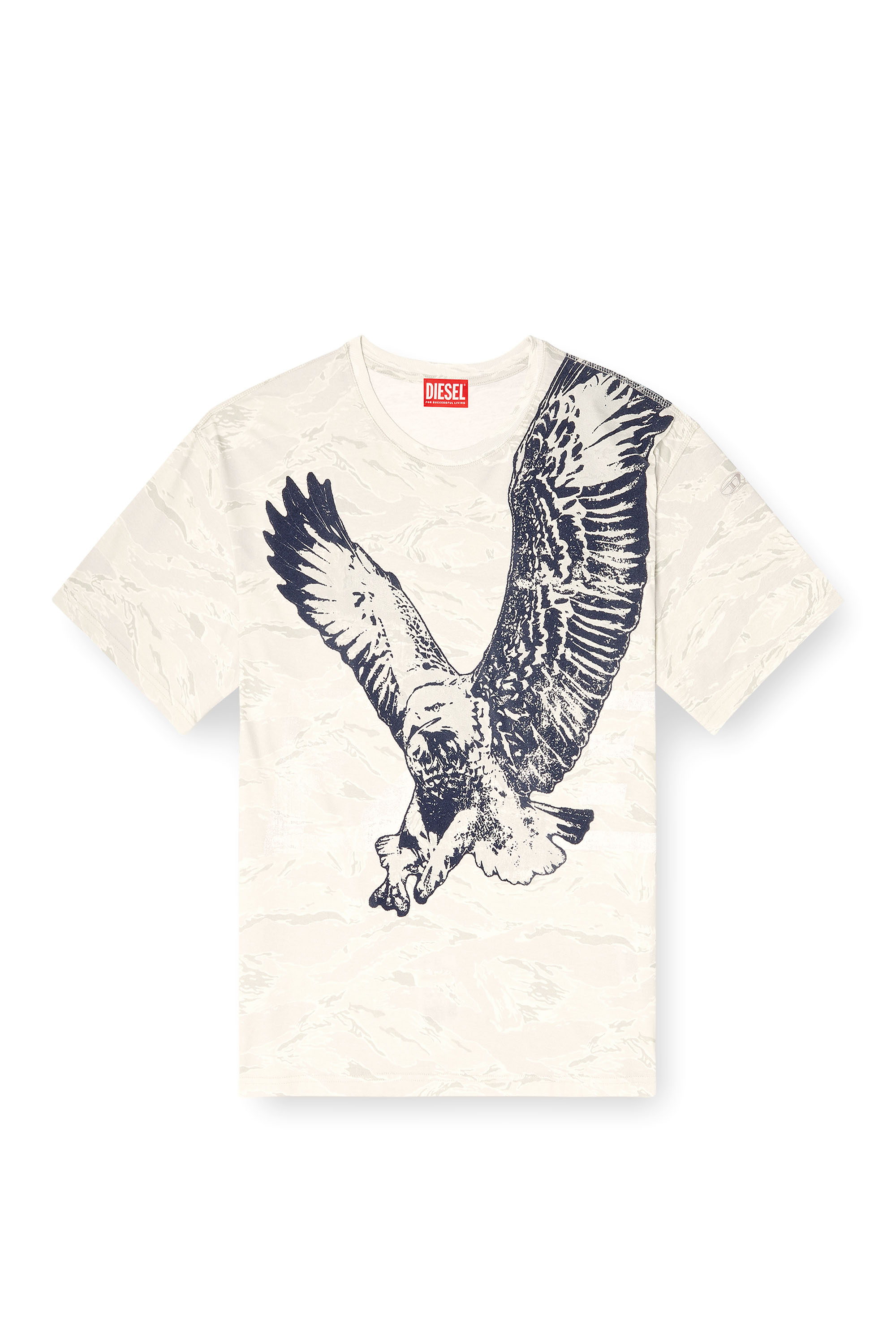 Diesel - T-BOXT-T14, Male's Camo T-shirt with eagle print in Beige - 3