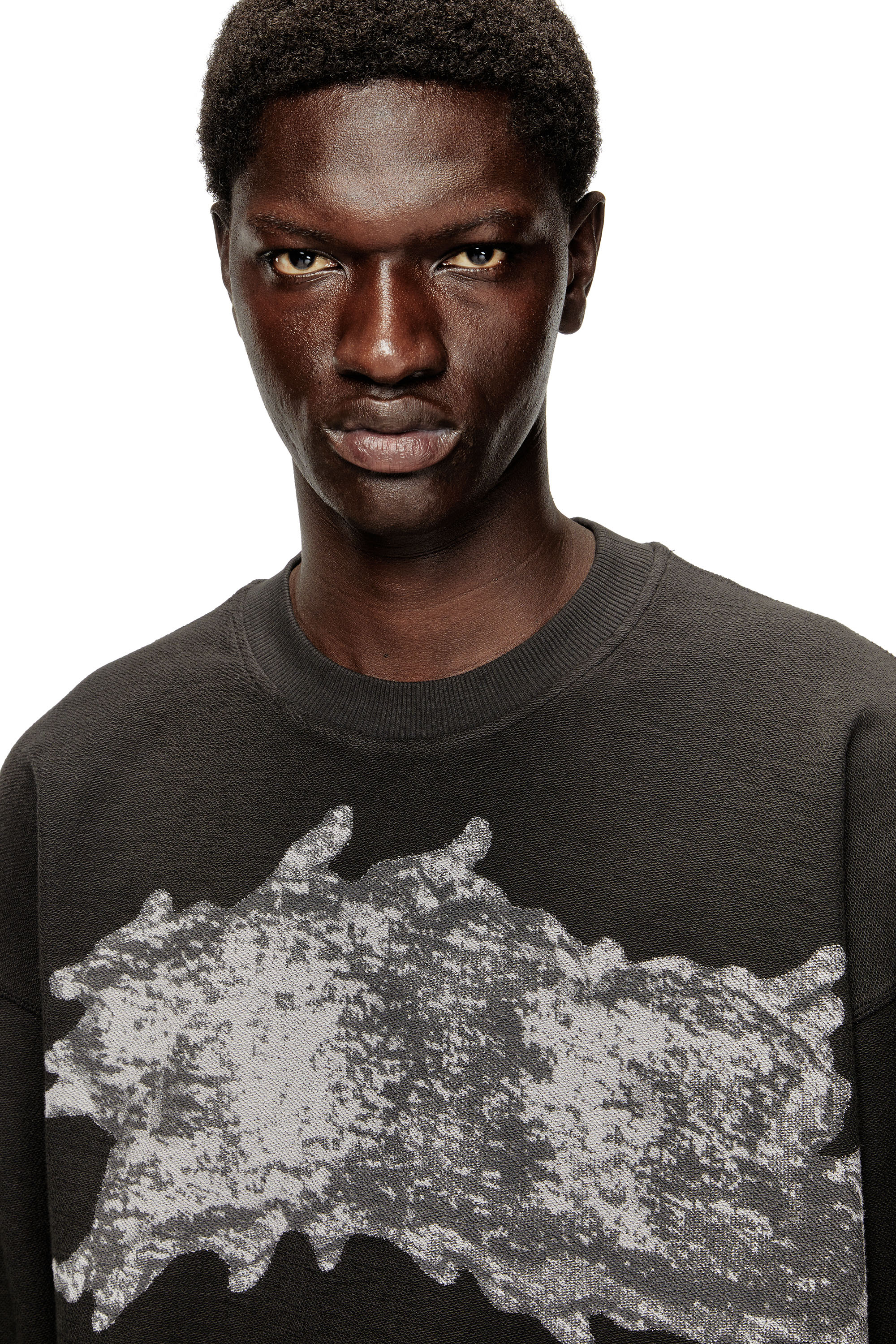 Diesel - S-VALENTIN-JMBV, Male's Sweatshirt with graffiti print in Dark Grey - 5