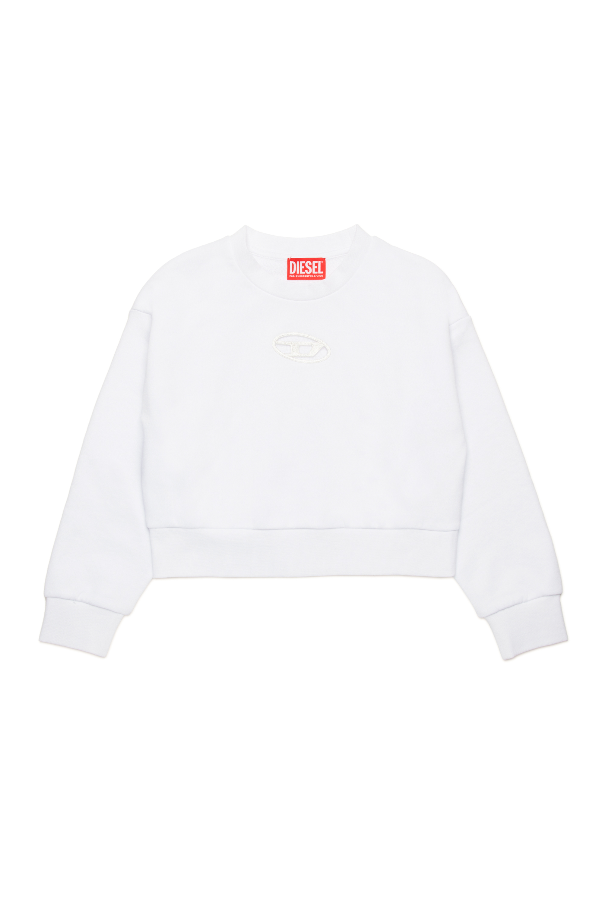 Sweatshirt with Oval D cutout | White | 4-16 YEARS Girls