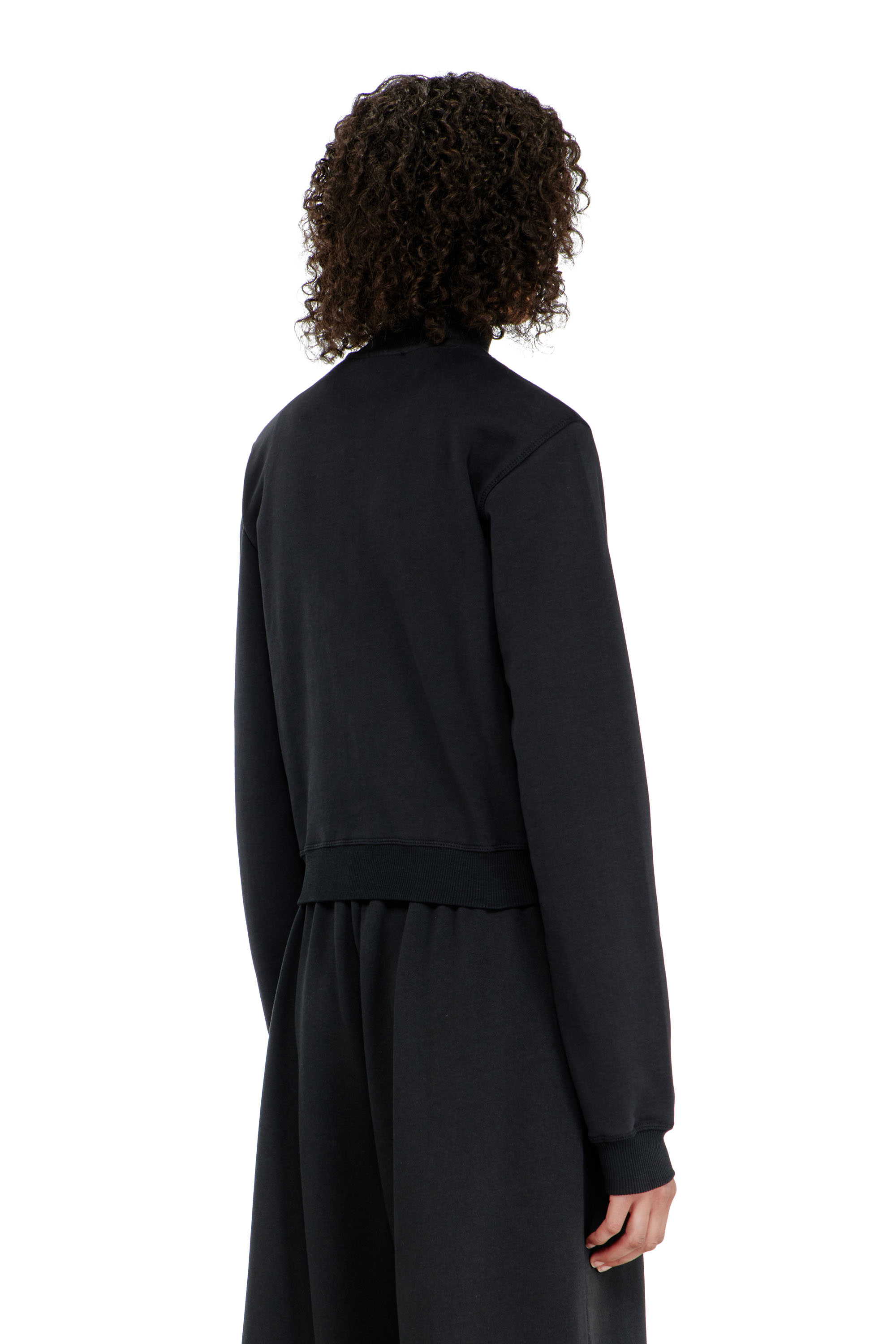 Diesel - F-FLACIN-OD, Female's Zipped sweatshirt with silver Oval D in Black - 4
