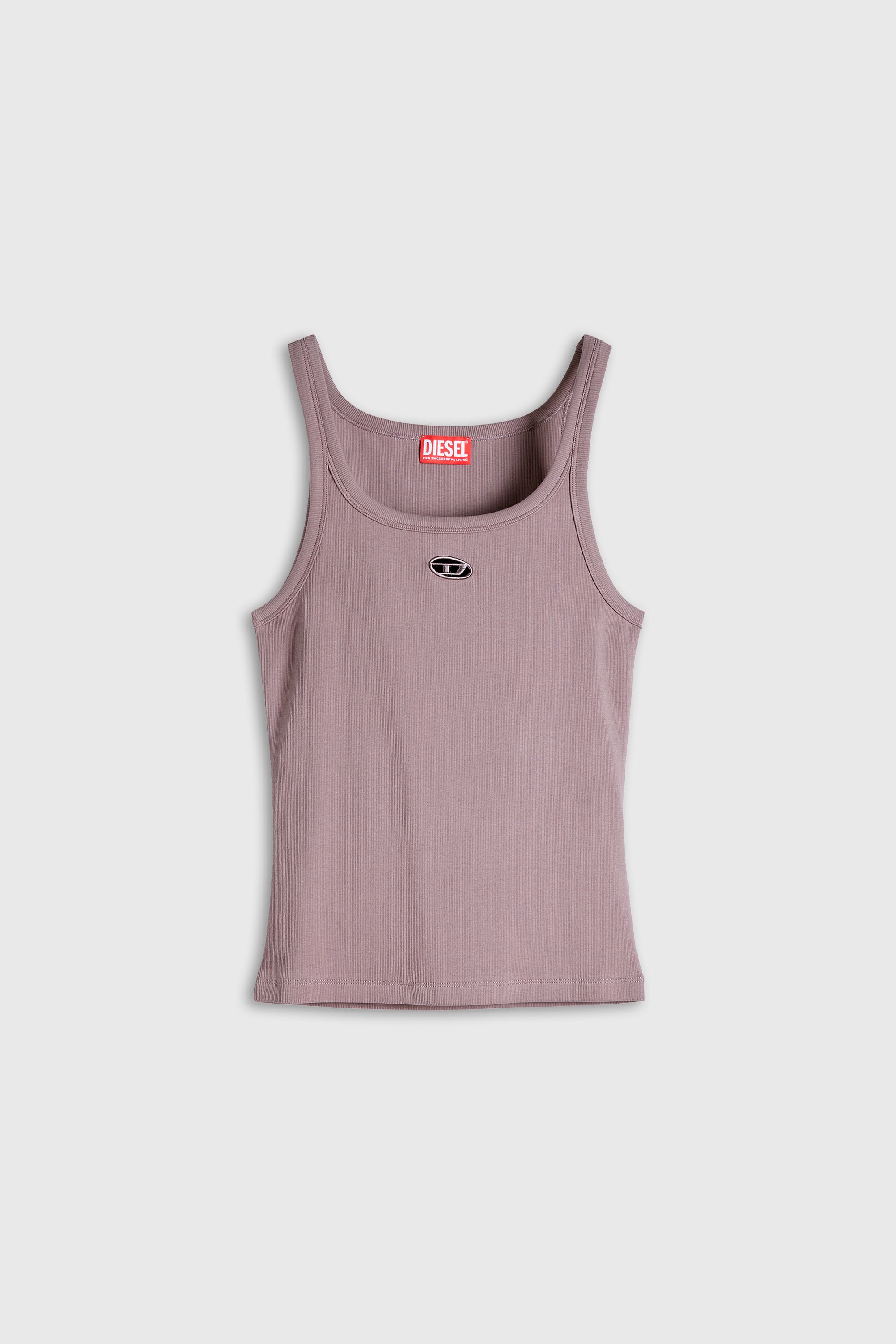 Diesel - T-WIFE-OD, Woman's Slim tank top with laser-cut Oval D in Lilac - 2
