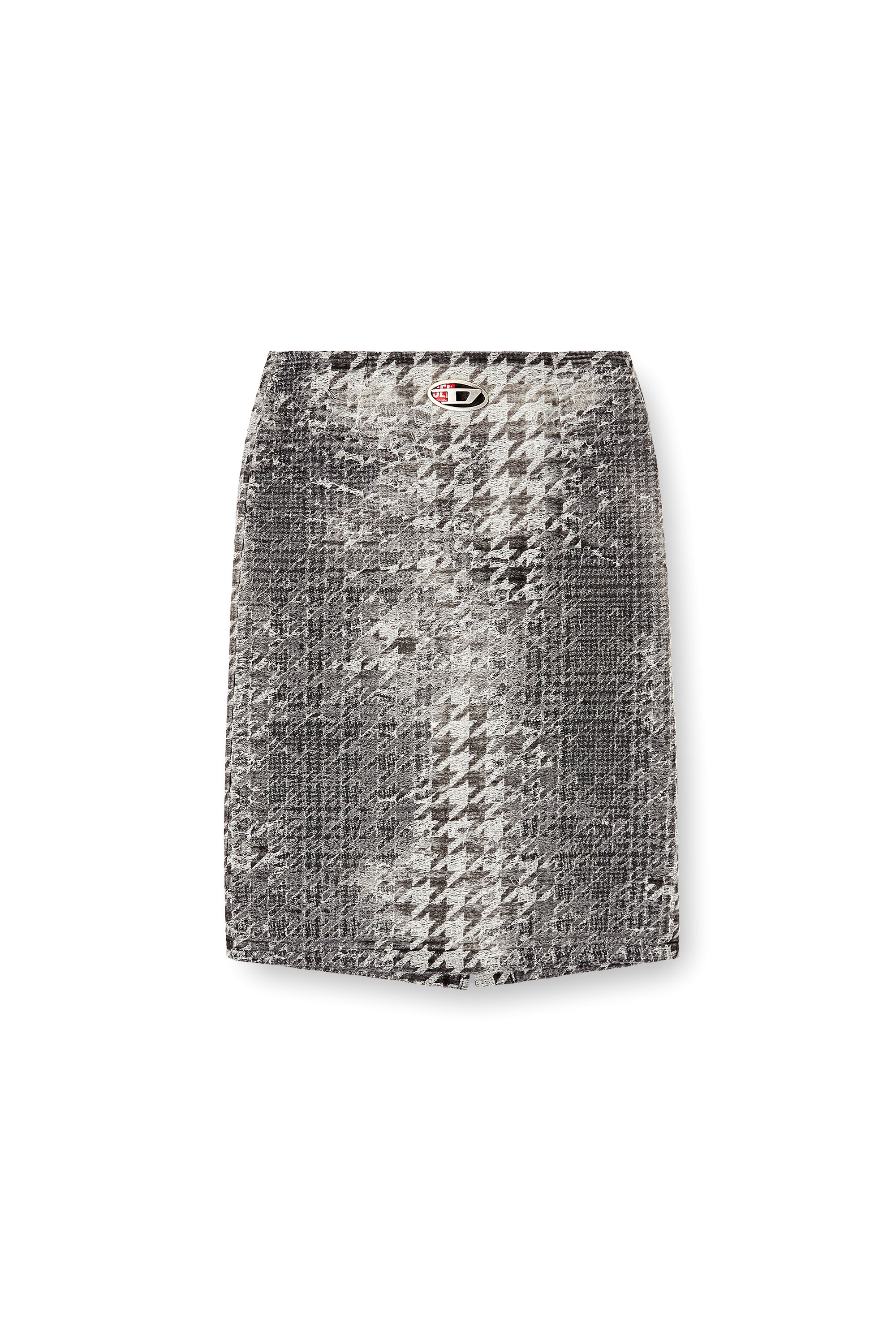 Diesel - DE- RATHIAN-FSH, Jupe mi-longue en denim jacquard motif Prince-de-Galles Femme in Polychrome - 3