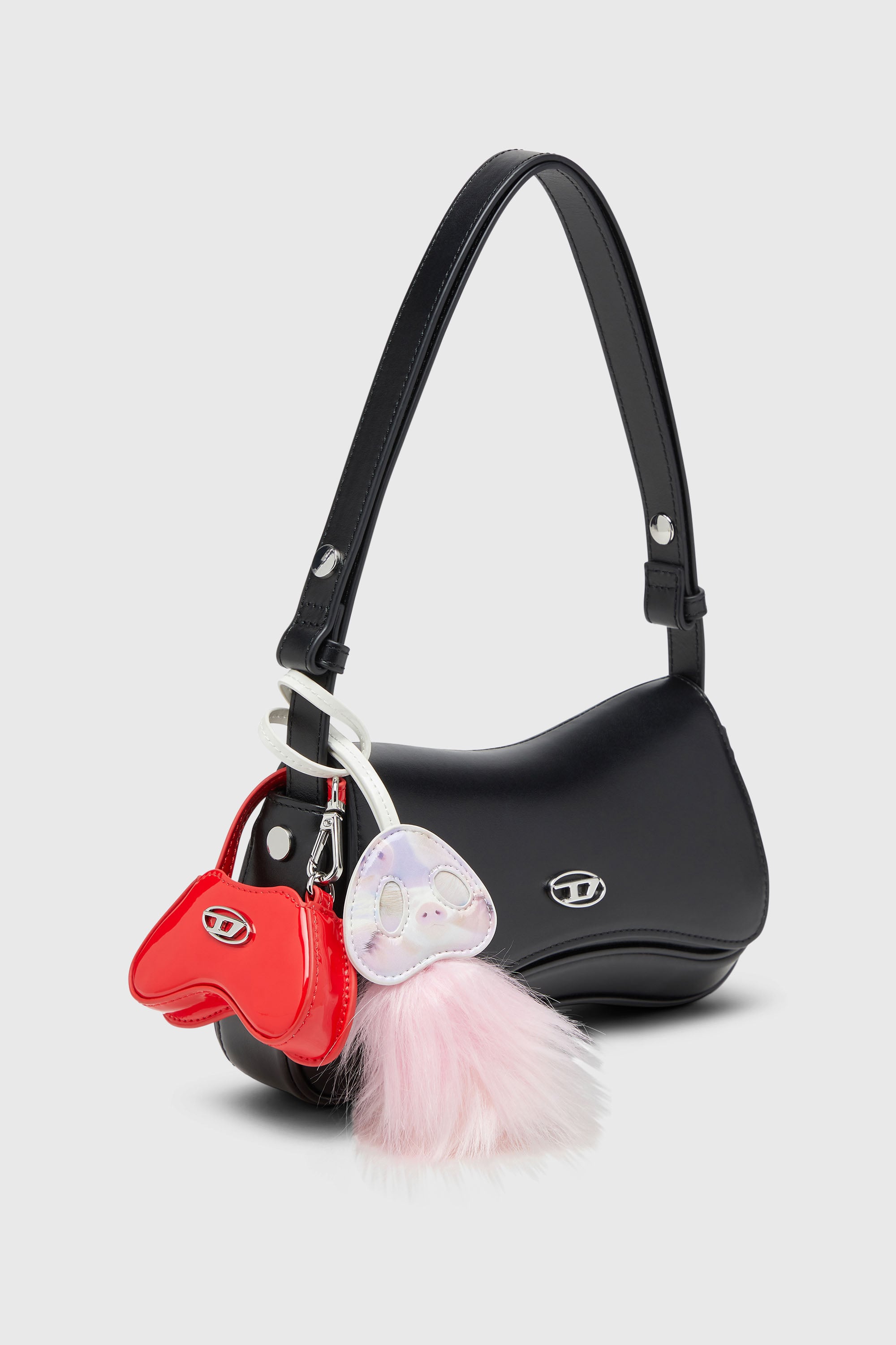 Diesel - PLAY CLUTCH, Female's Play-Semi gloss leather shoulder bag in Black - 2