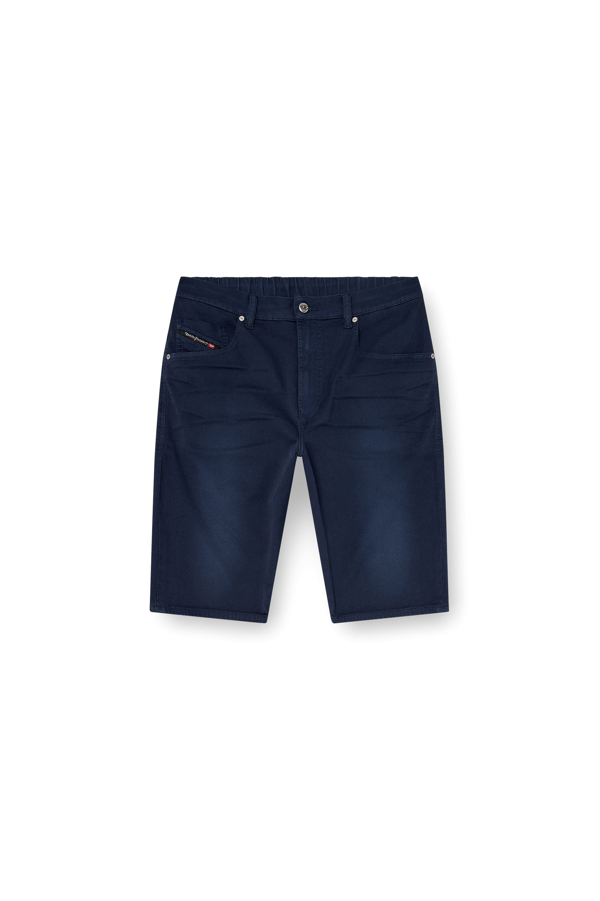 Diesel - 2033 D-KROOLEY-SHORT-BW JOGG, Male's Slim shorts in coloured denim in Dark Blue - 3