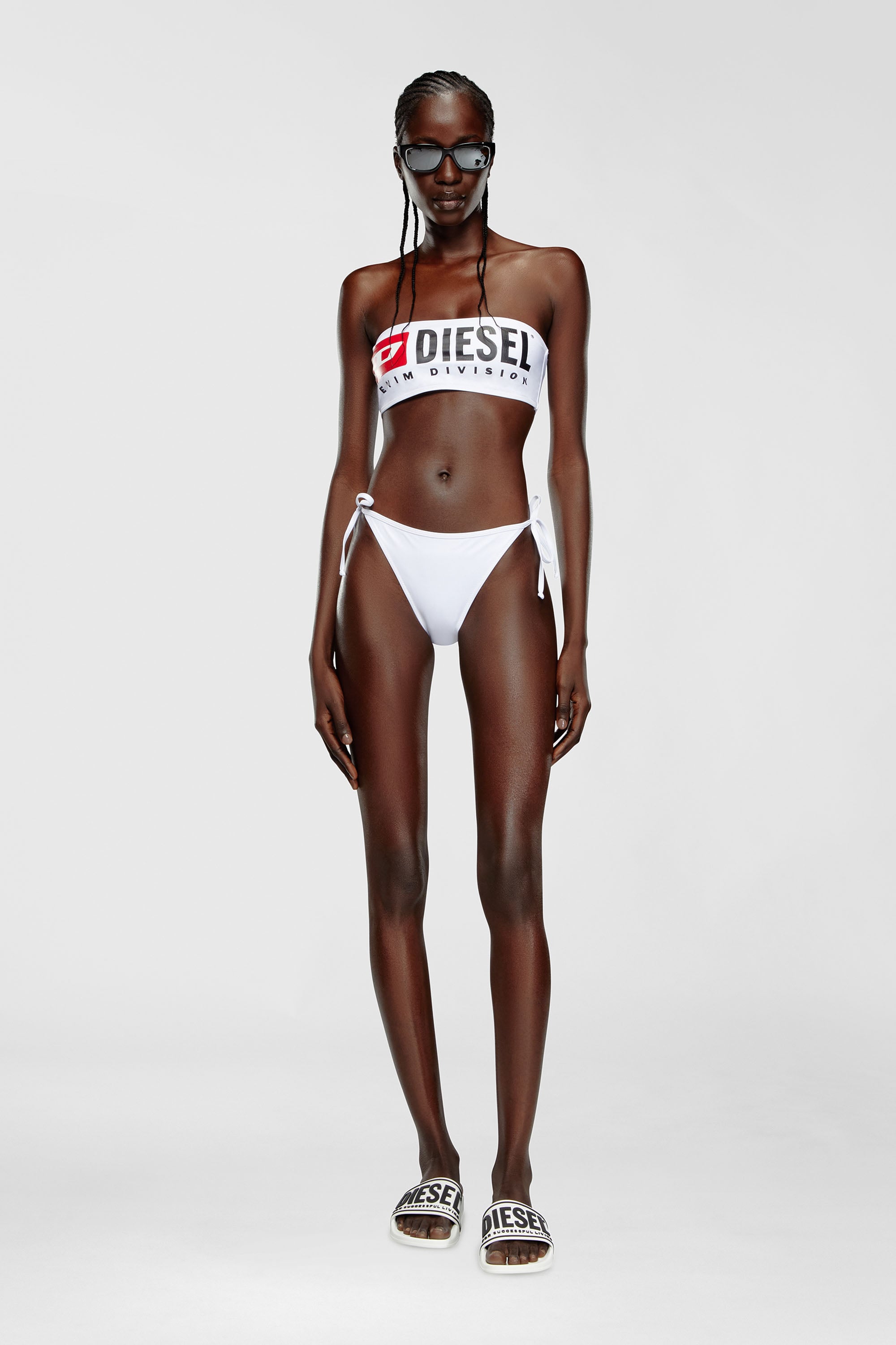 Diesel - BFB-BRYNA, Female's Bandeau bikini top with maxi logo in White - 2