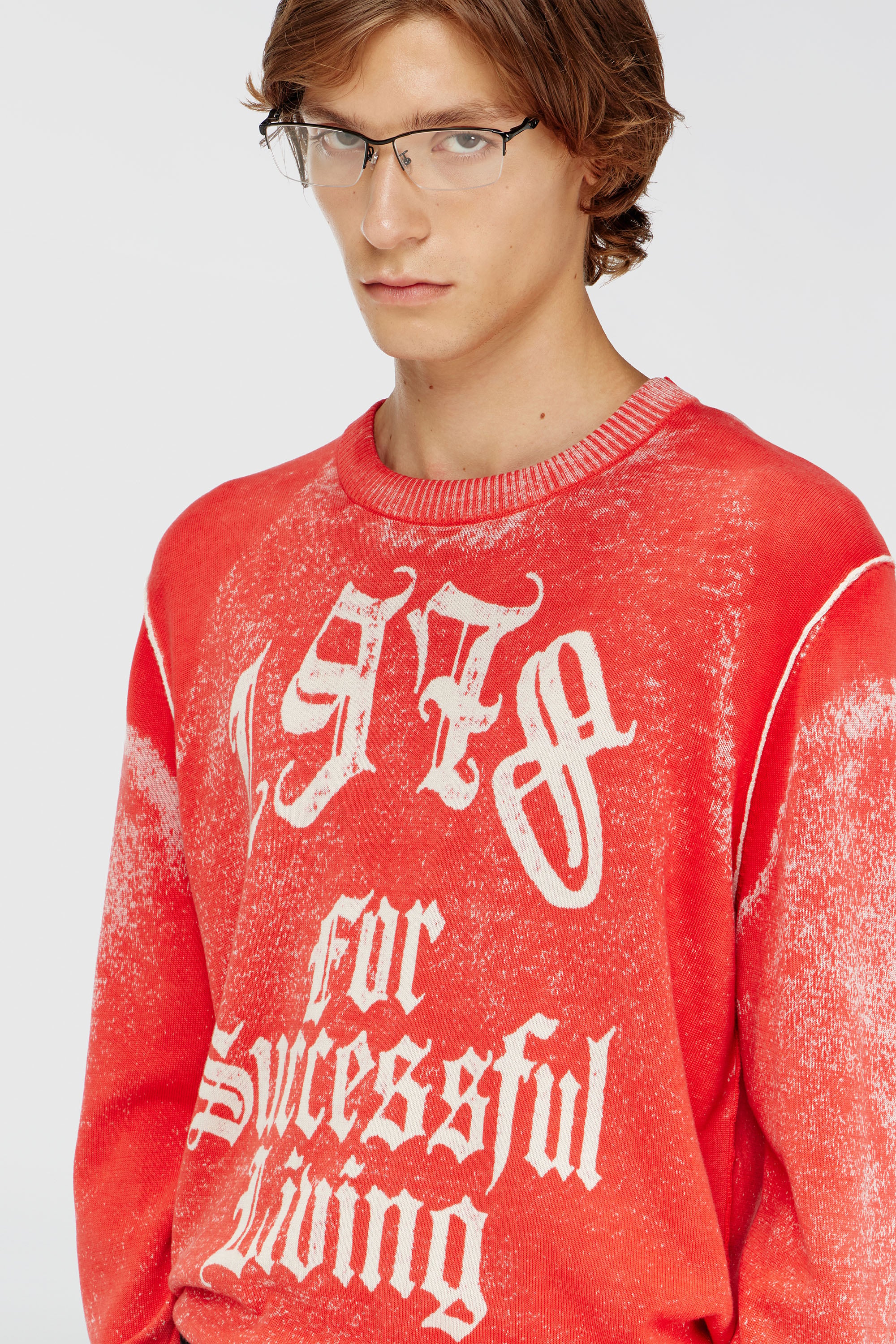 Diesel - K-LAUTI-A, Male's Jumper with reverse print in Red - 5