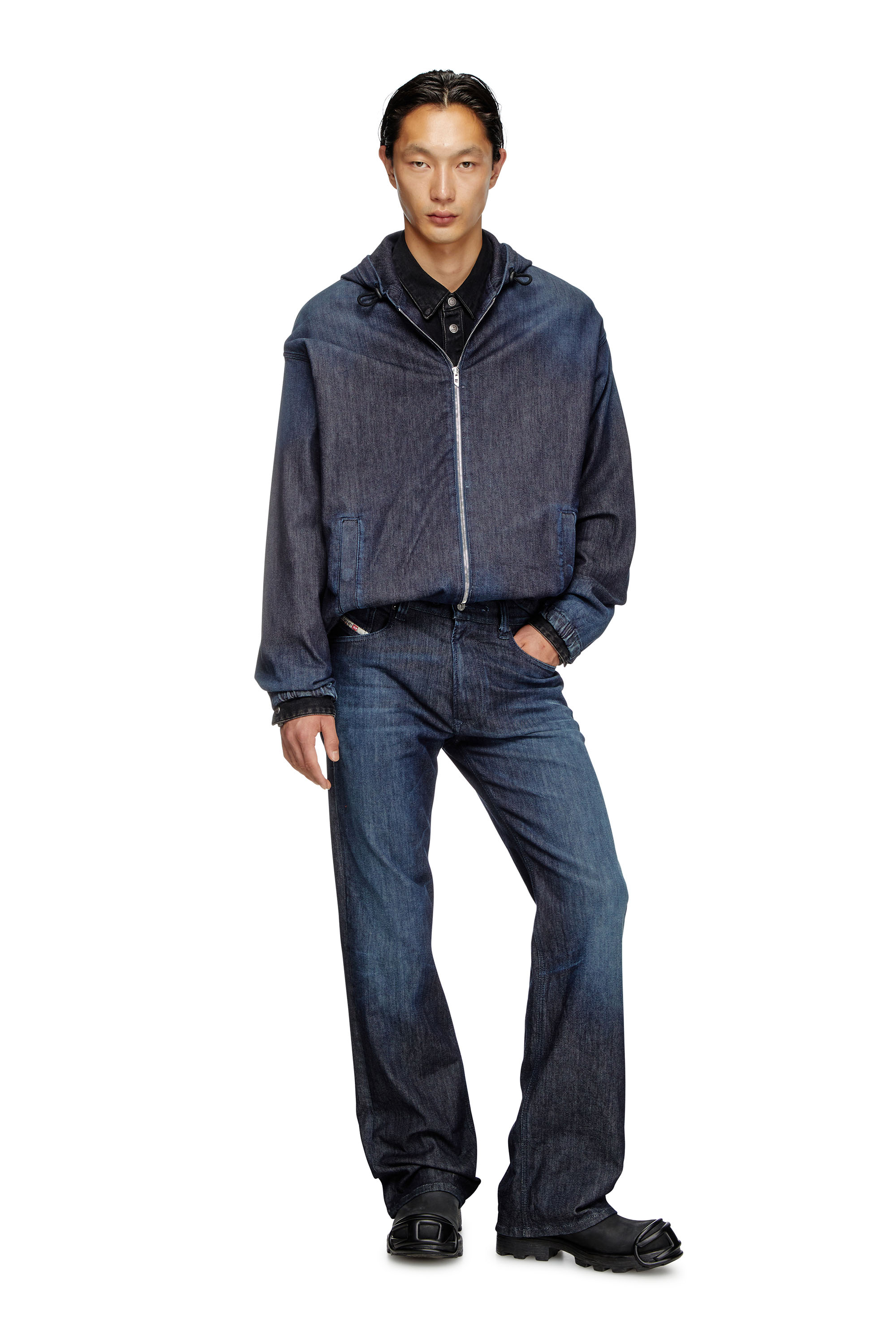 Diesel - D-WYNNY JOGG, Male's Hooded JoggJeans jacket in Dark Blue - 1