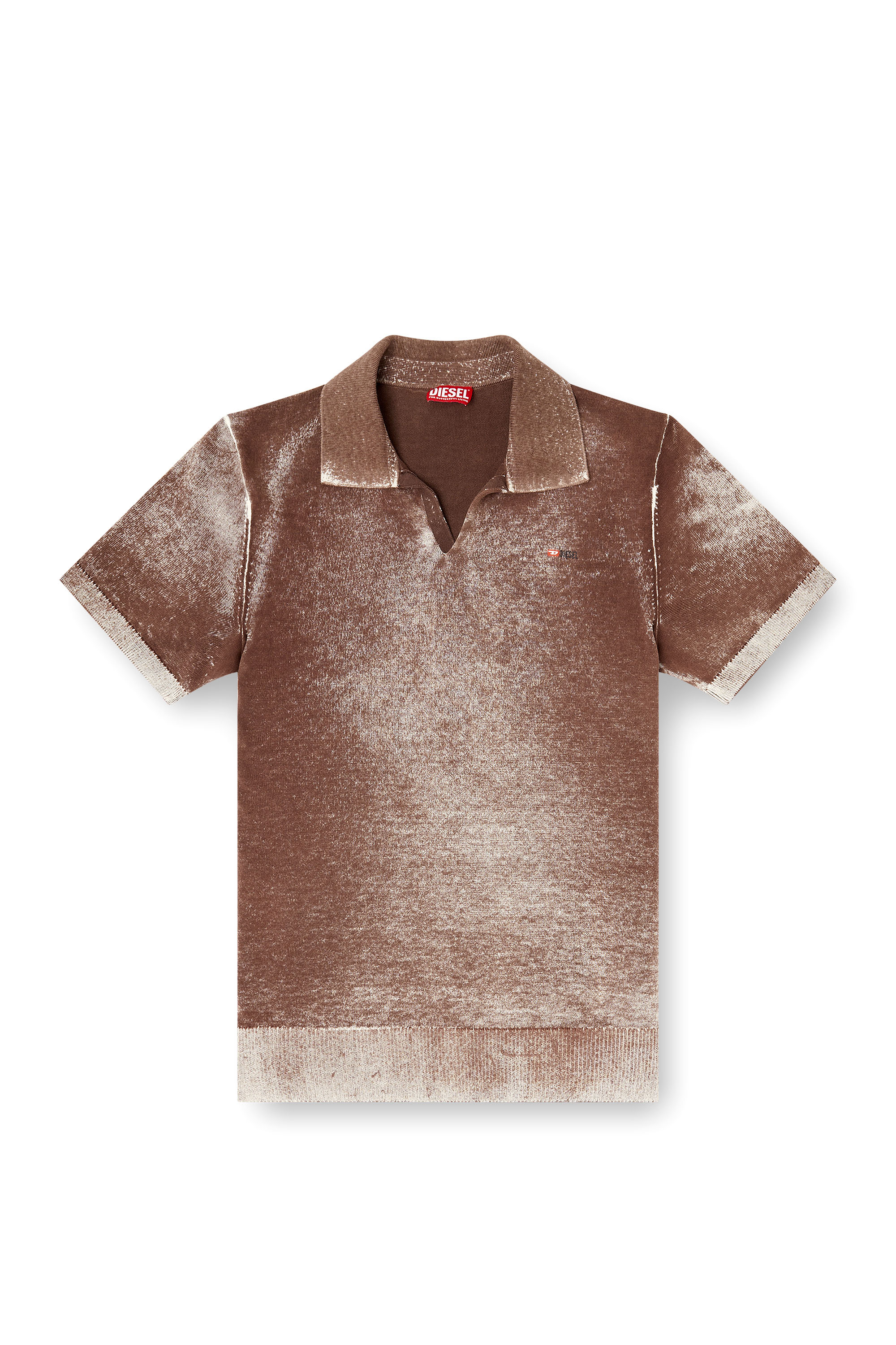 Diesel - K-LAWRIE, Polo de punto con estampado invertido deslavado Hombre in Multicolor - 2