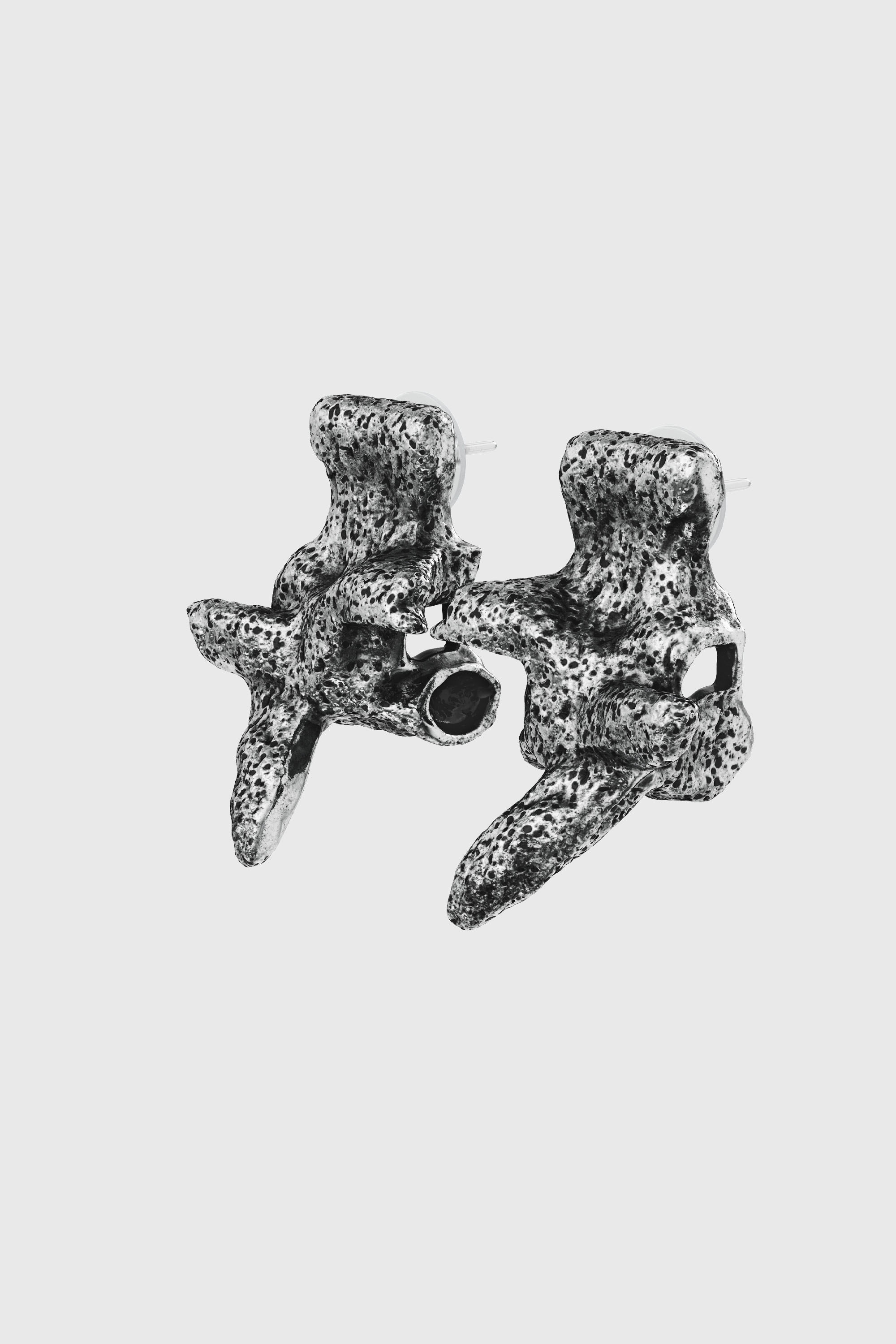 Boucles d&rsquo;oreilles argent&eacute;es &agrave; clous