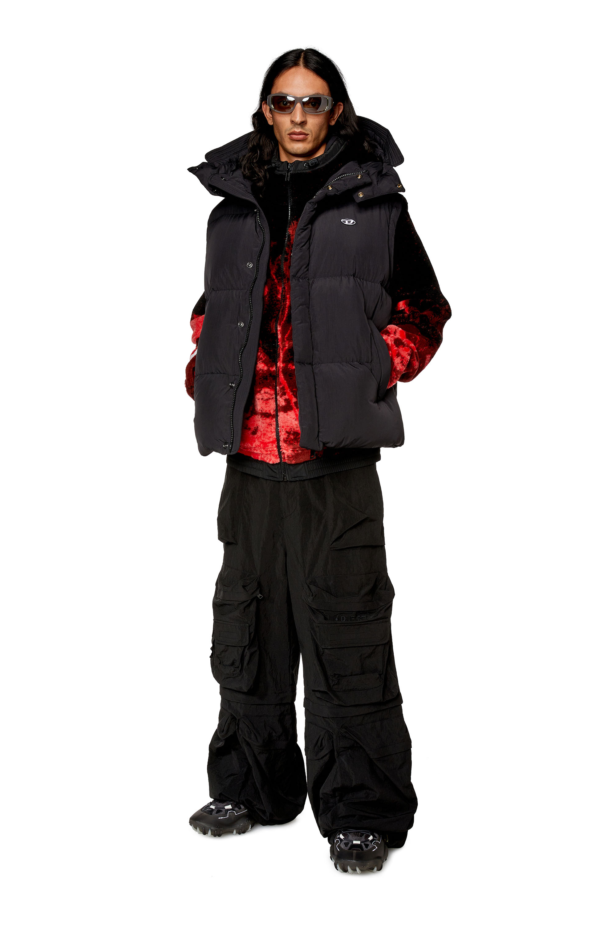 W-ROLFYS: Men's Down vest, sleevless jacket in nylon | Diesel