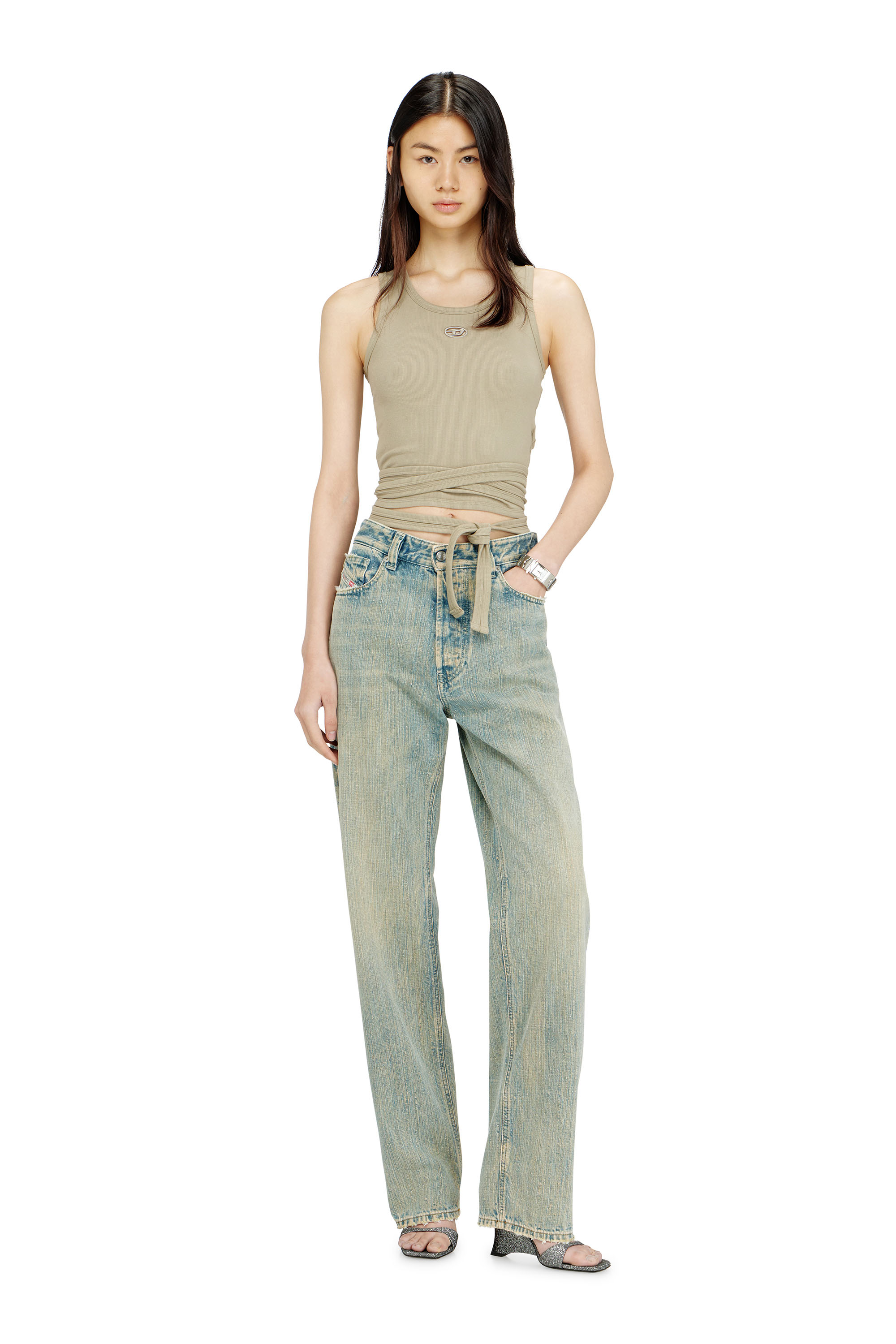 Diesel - T-ANKY-TAIL-S1, Female's Crop top with wrap-around design in null - 2