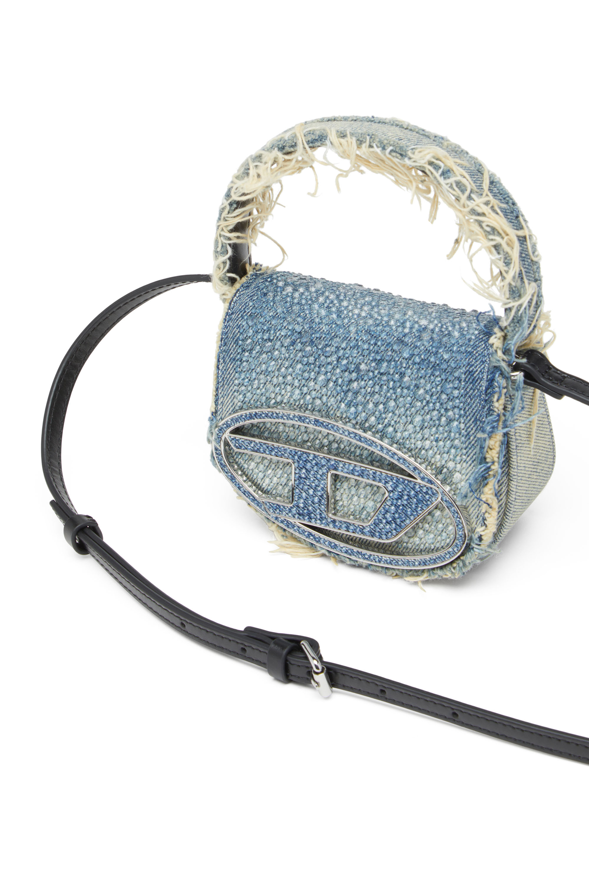 Women's 1DR XS-Iconic mini bag in denim and crystals | Blue | Diesel
