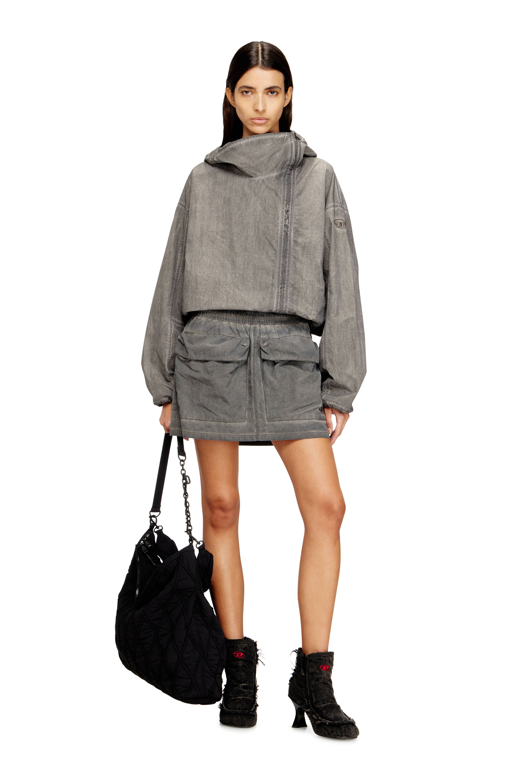 Diesel - O-CEAN-S1, Jupe mini en nylon avec maxi poches &agrave; rabat Femme in ToBeDefined - 1