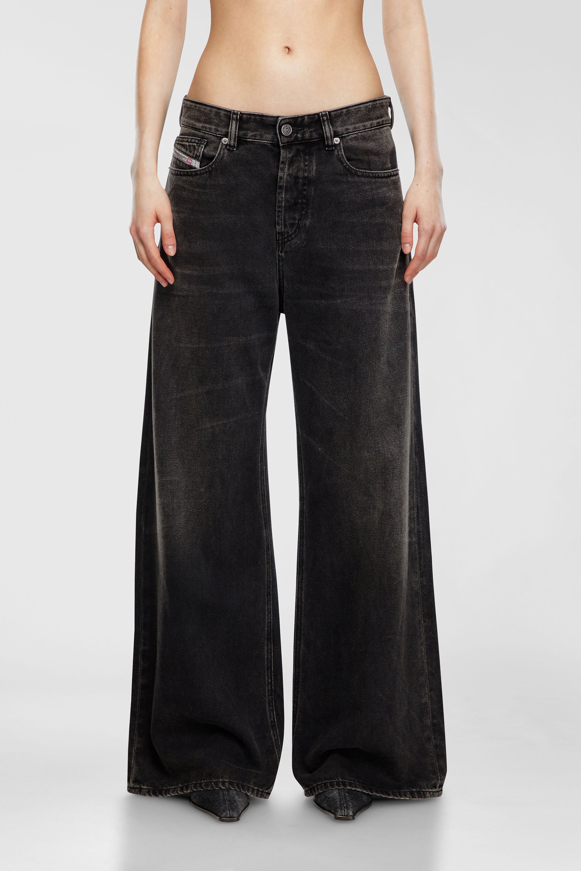 Diesel - Relaxed Jeans 1996 D-Sire 09J96 Unisex, Negro/Gris oscuro - 2