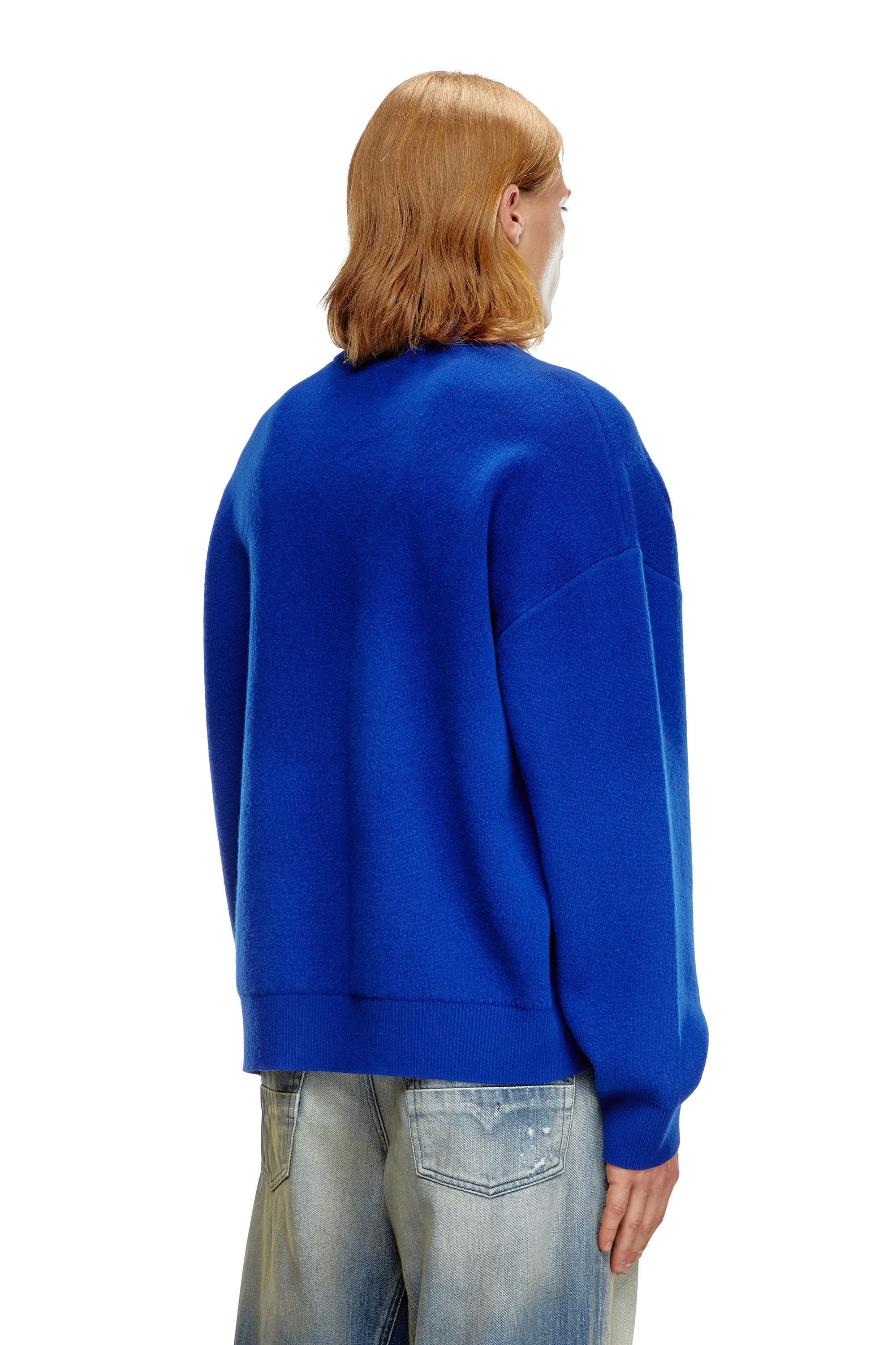 Diesel - K-RATIO, Male's Wool-blend jumper with graphic logo in Blue - 2