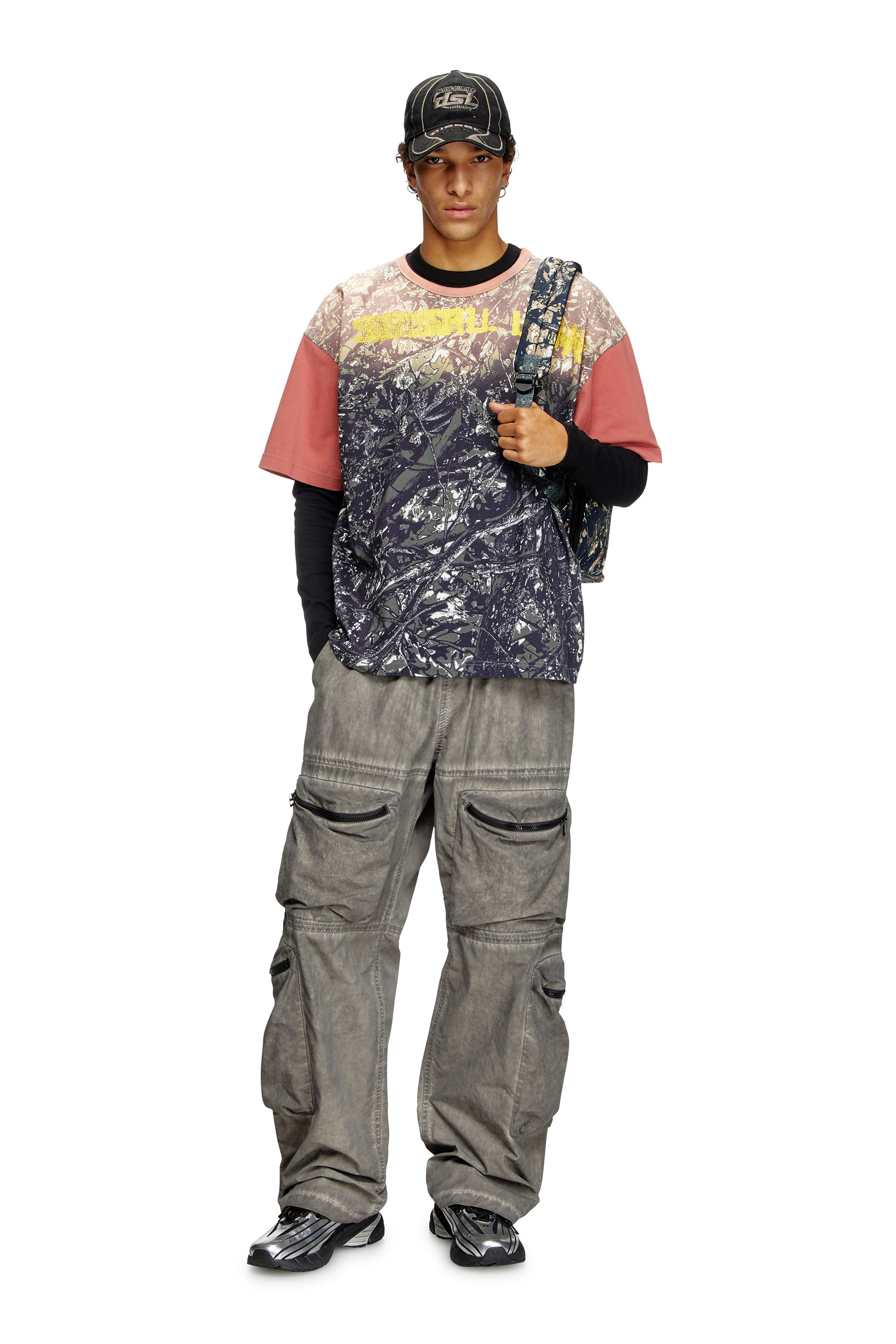 Diesel - T-BOXT-CAMOU, Male's T-shirt with glitch camo print in Black/Green - 2