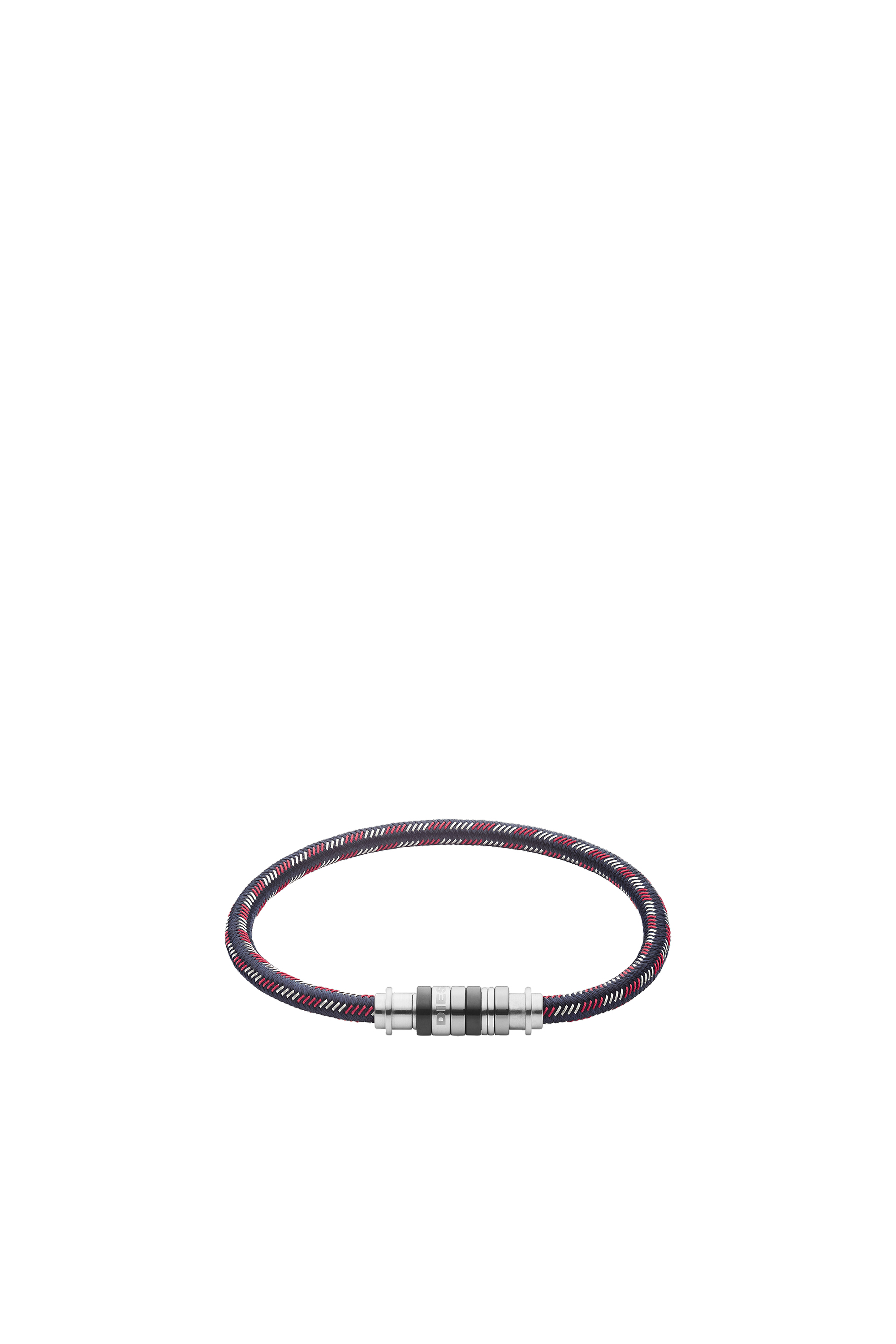 Diesel - DX1184, Man's Corded nylon bracelet in Black/Red - 1