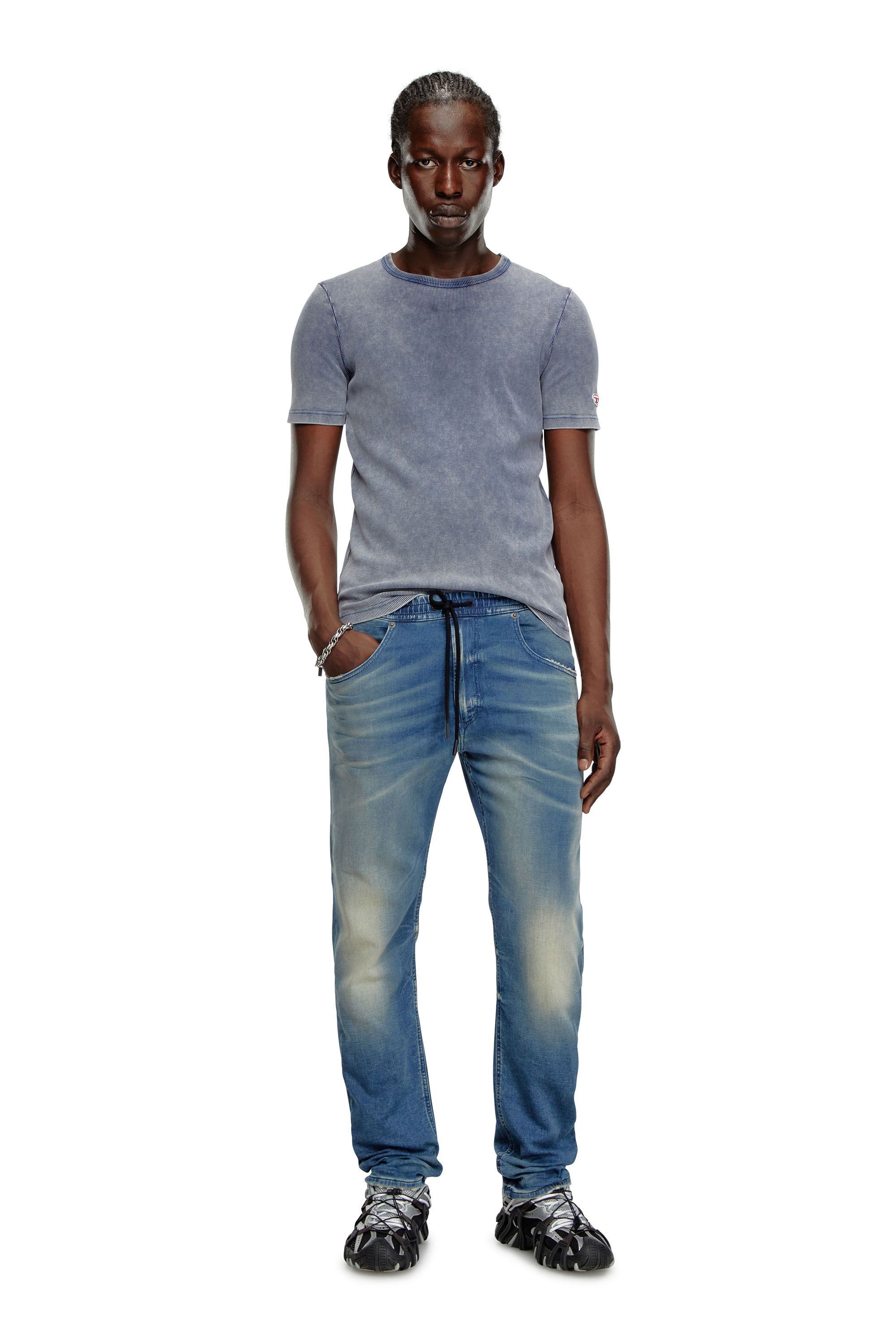 Diesel - Regular 2030 D-Krooley Joggjeans® 068MG Homme, Bleu moyen - Image 2