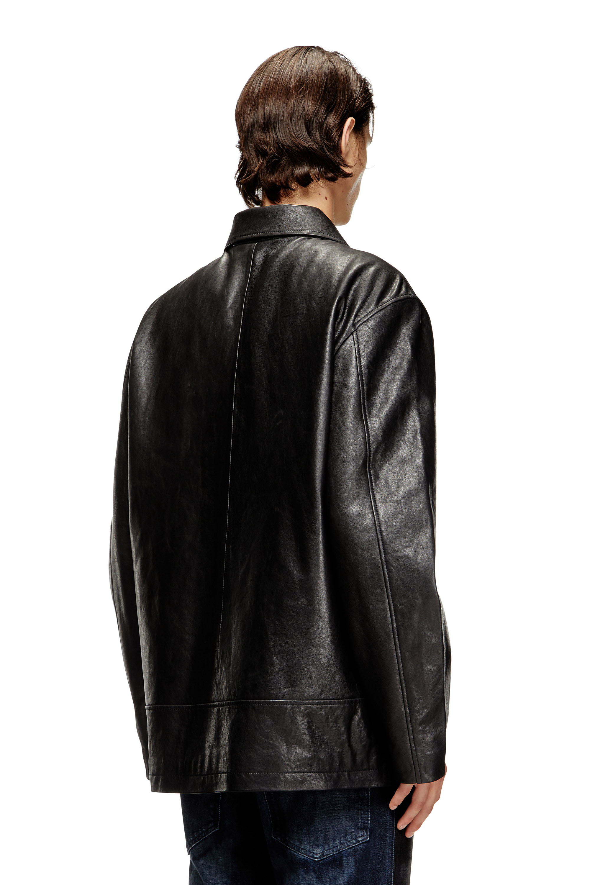 Diesel - L-JESS, Male's Padded leather jacket in Black - 5