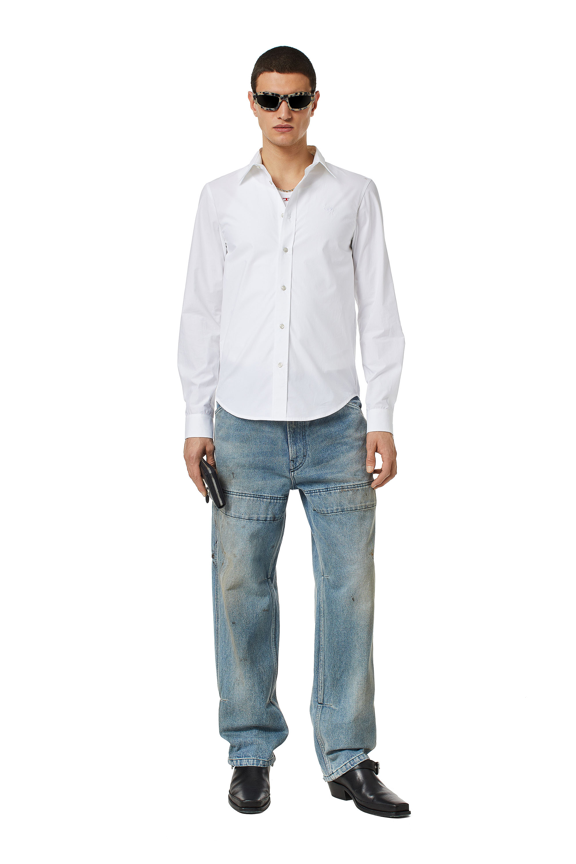 Diesel - S-BEN-CL, Camiseta en algod&oacute;n t&eacute;cnico Hombre in Blanco - 1